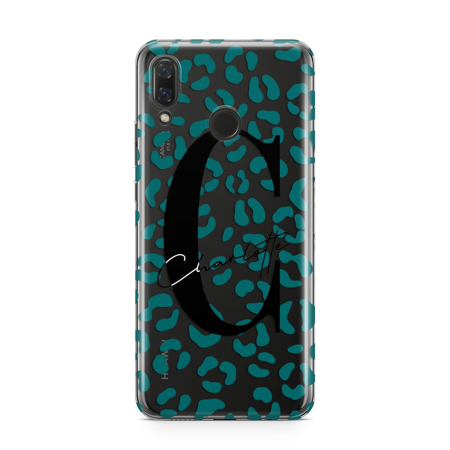 Personalised Leopard Print Clear Green Huawei Nova 3 Phone Case