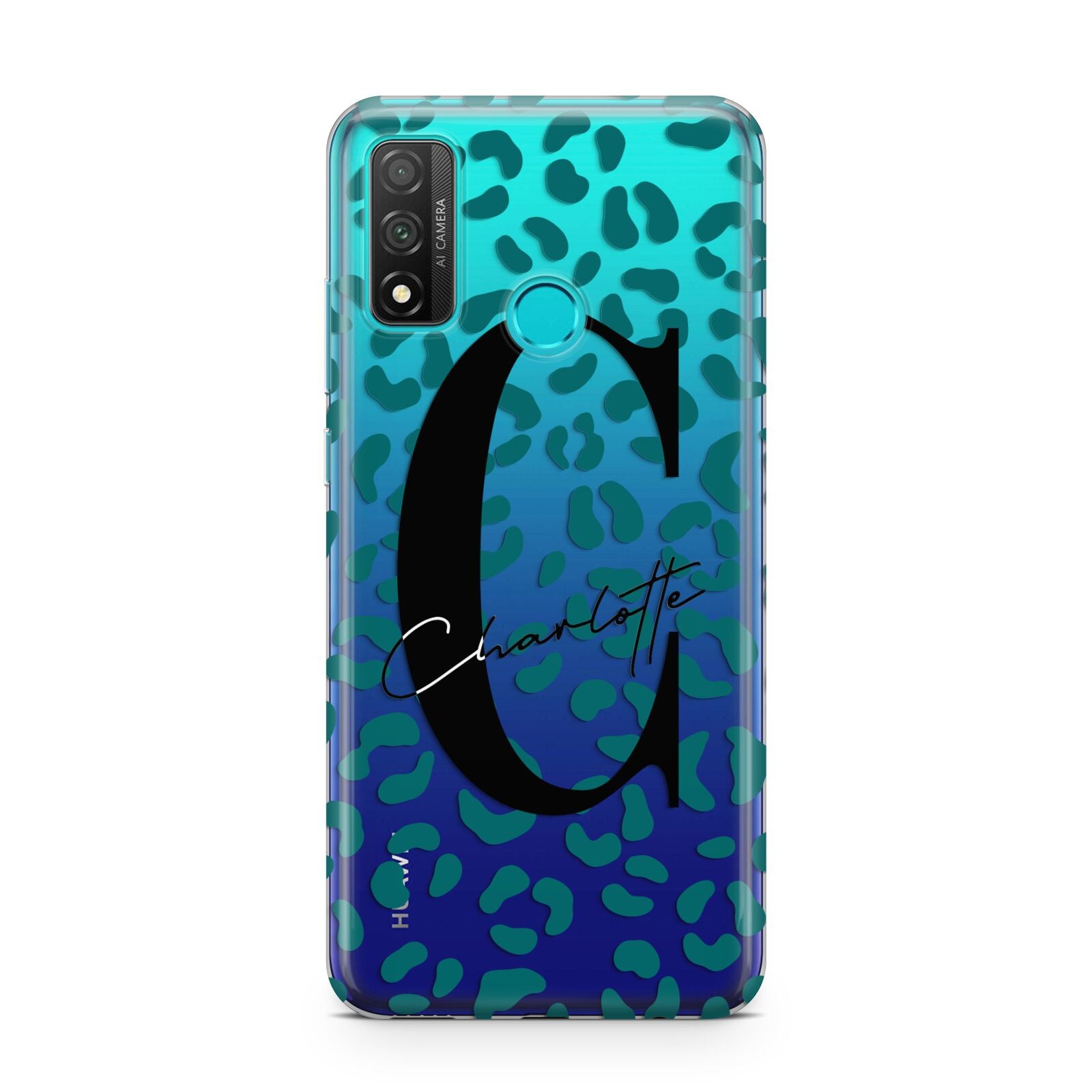 Personalised Leopard Print Clear Green Huawei P Smart 2020