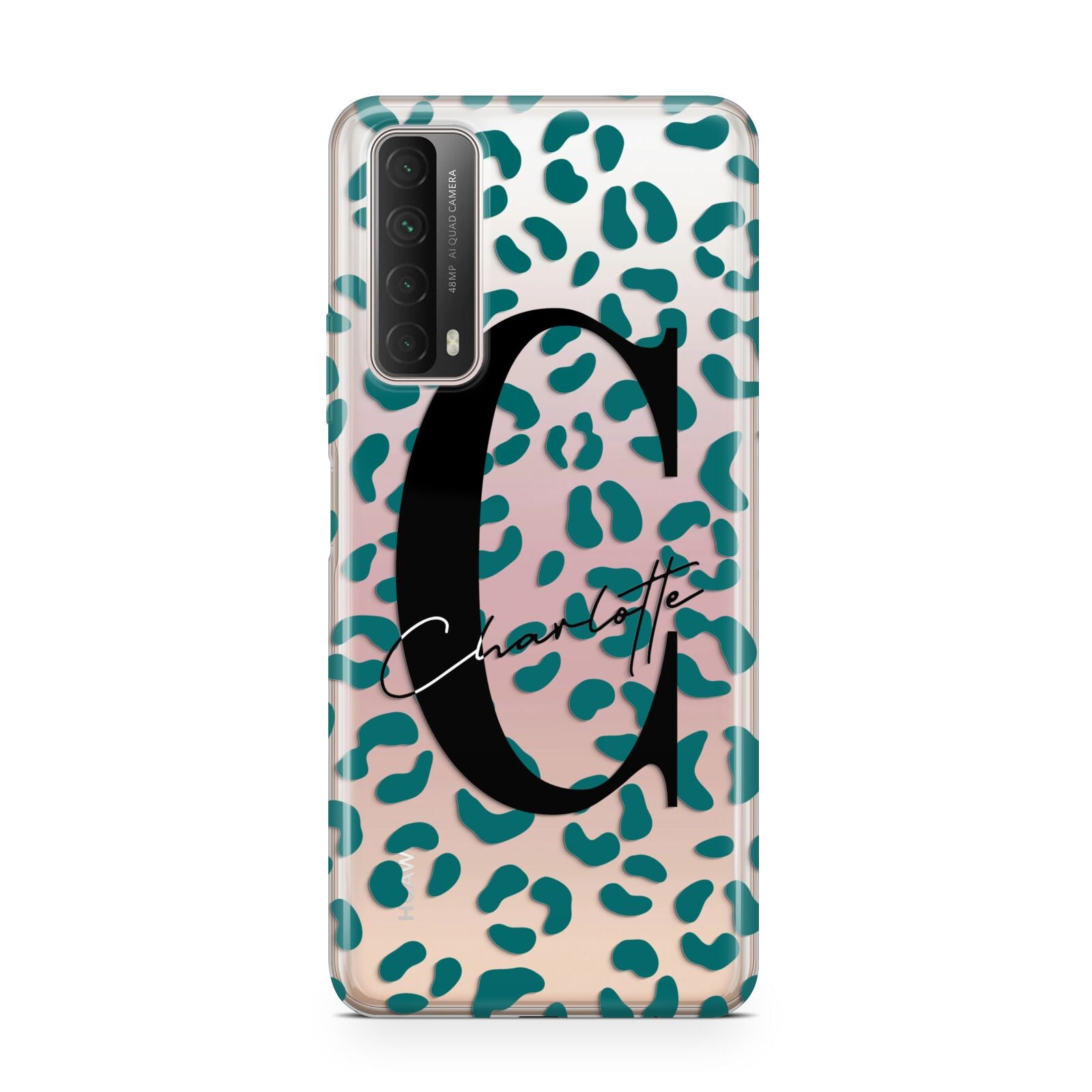 Personalised Leopard Print Clear Green Huawei P Smart 2021