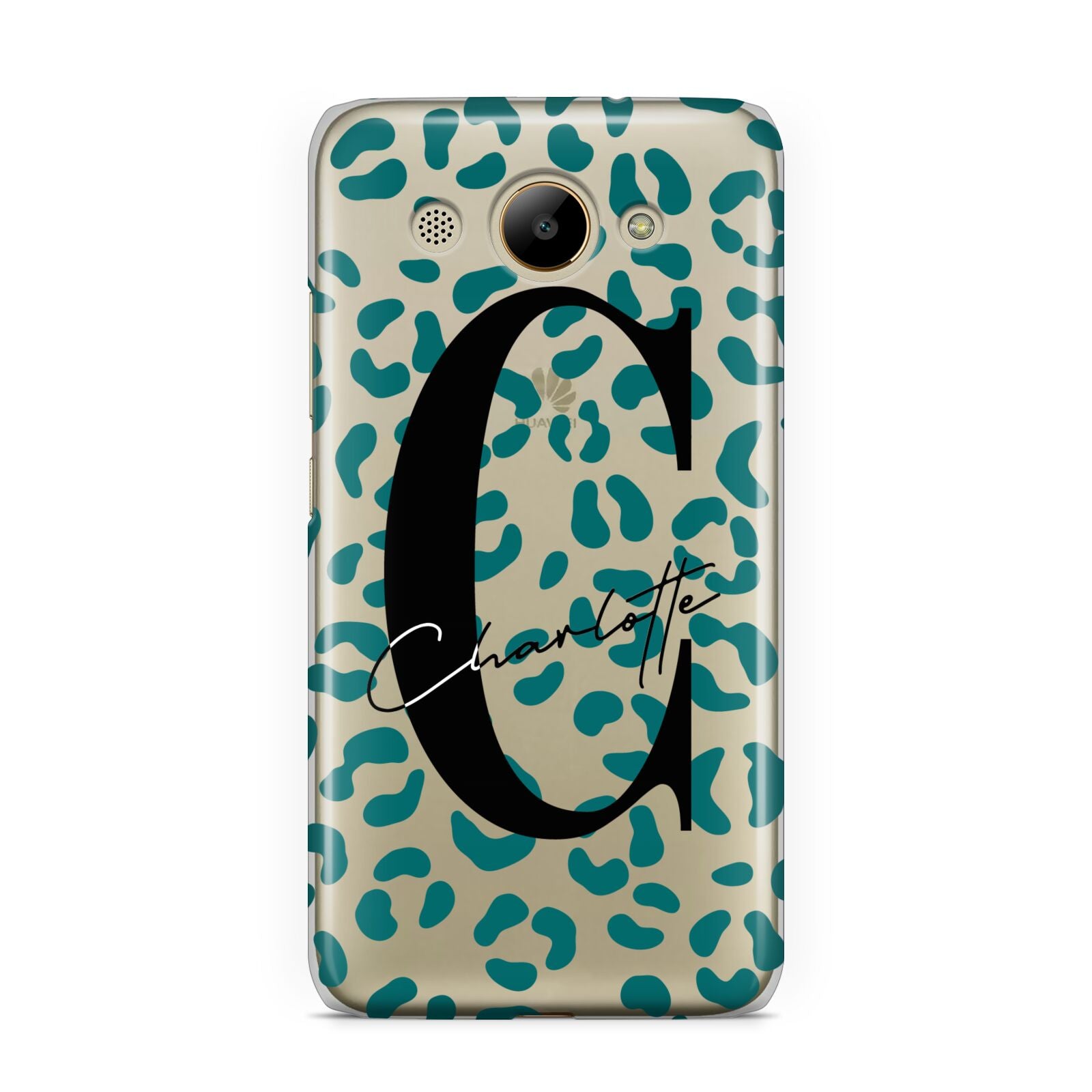 Personalised Leopard Print Clear Green Huawei Y3 2017