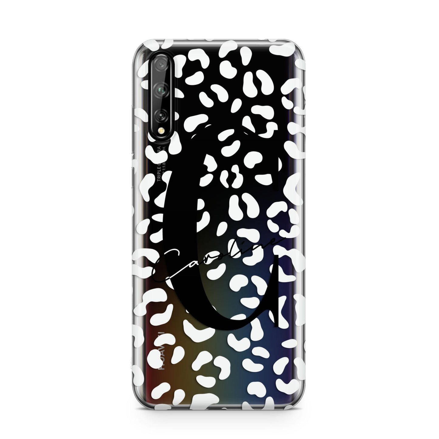 Personalised Leopard Print Clear Huawei Enjoy 10s Phone Case