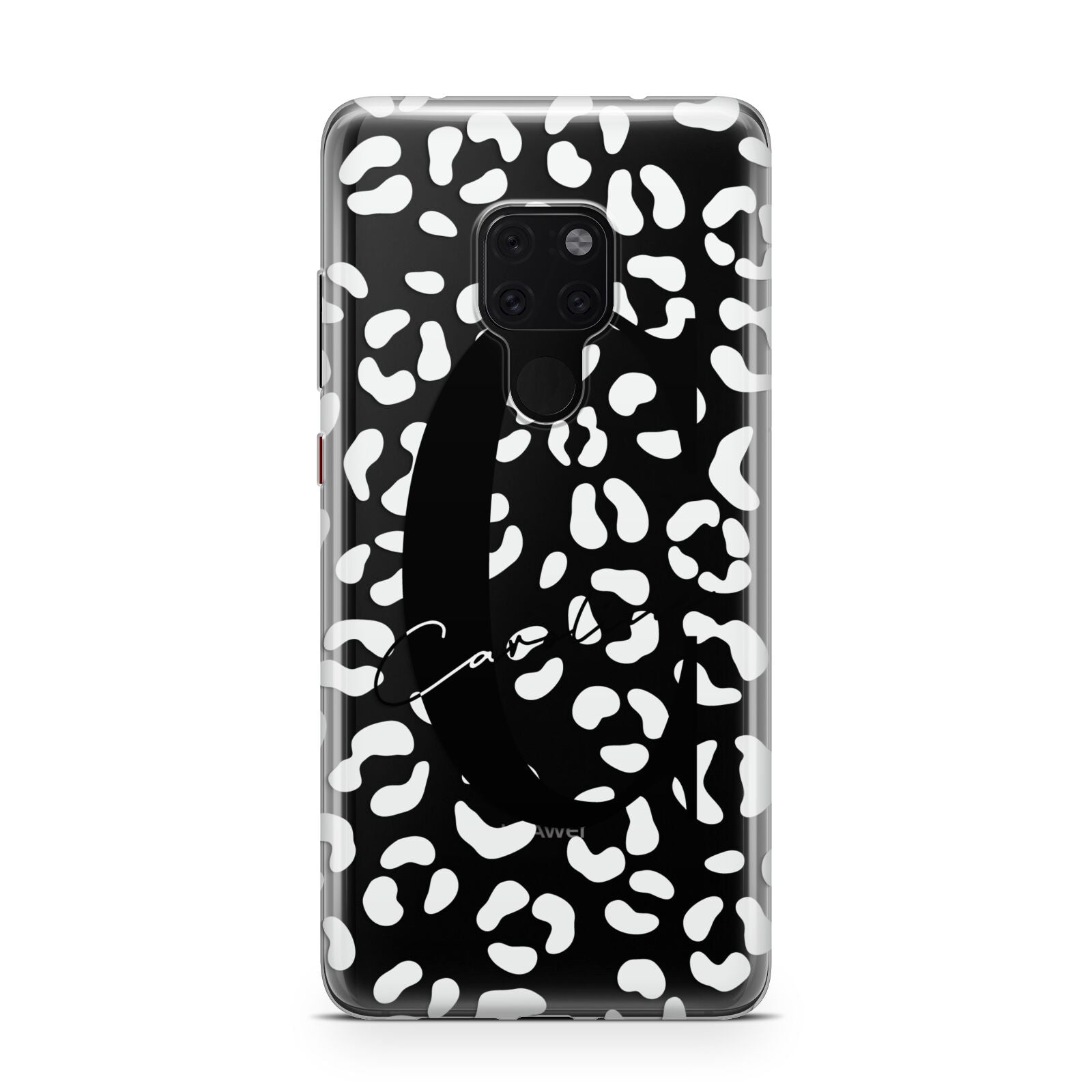 Personalised Leopard Print Clear Huawei Mate 20 Phone Case