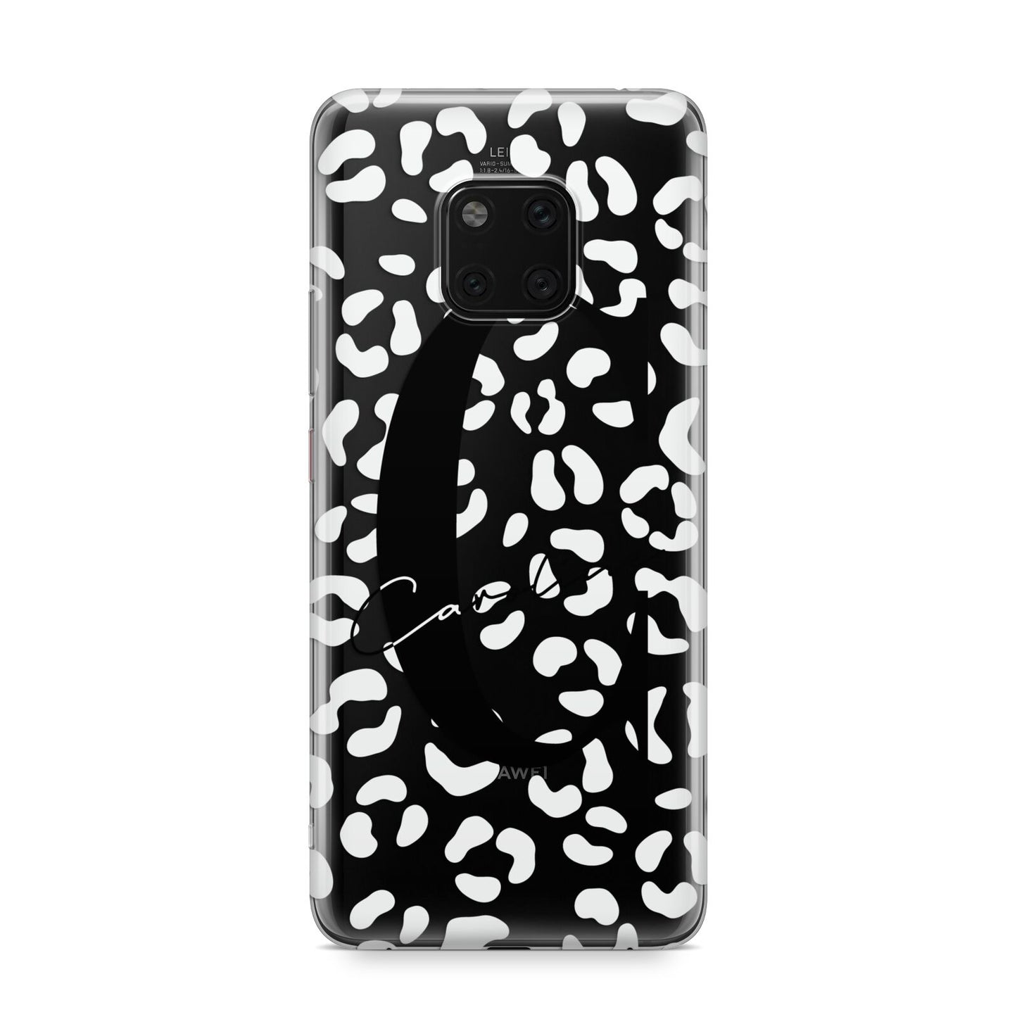 Personalised Leopard Print Clear Huawei Mate 20 Pro Phone Case