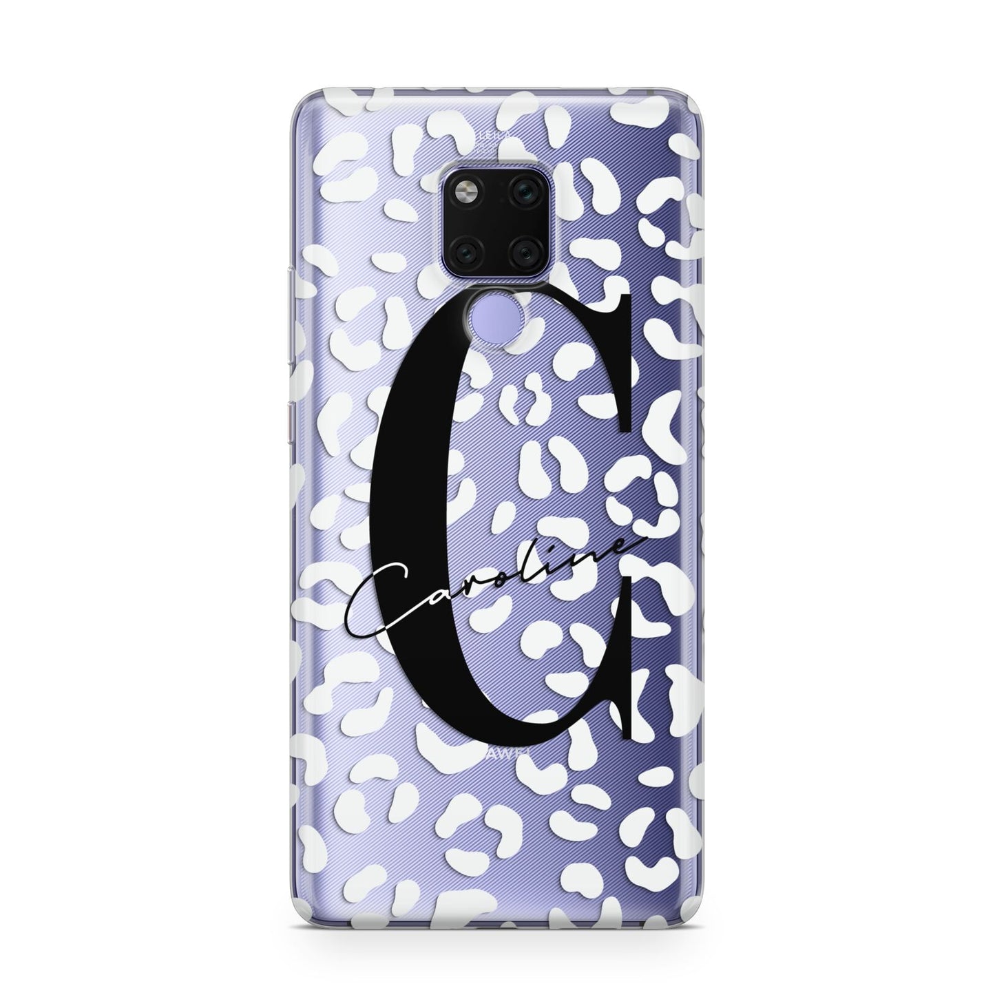 Personalised Leopard Print Clear Huawei Mate 20X Phone Case