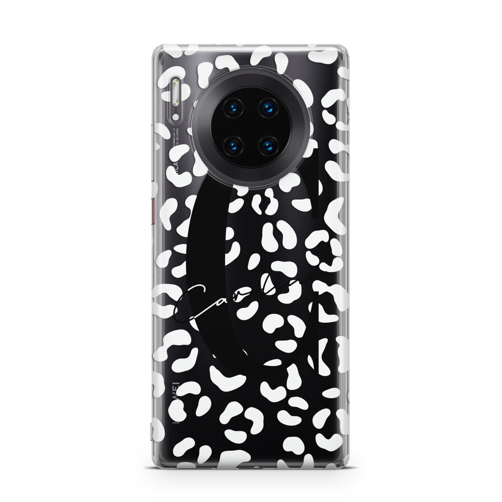 Personalised Leopard Print Clear Huawei Mate 30 Pro Phone Case