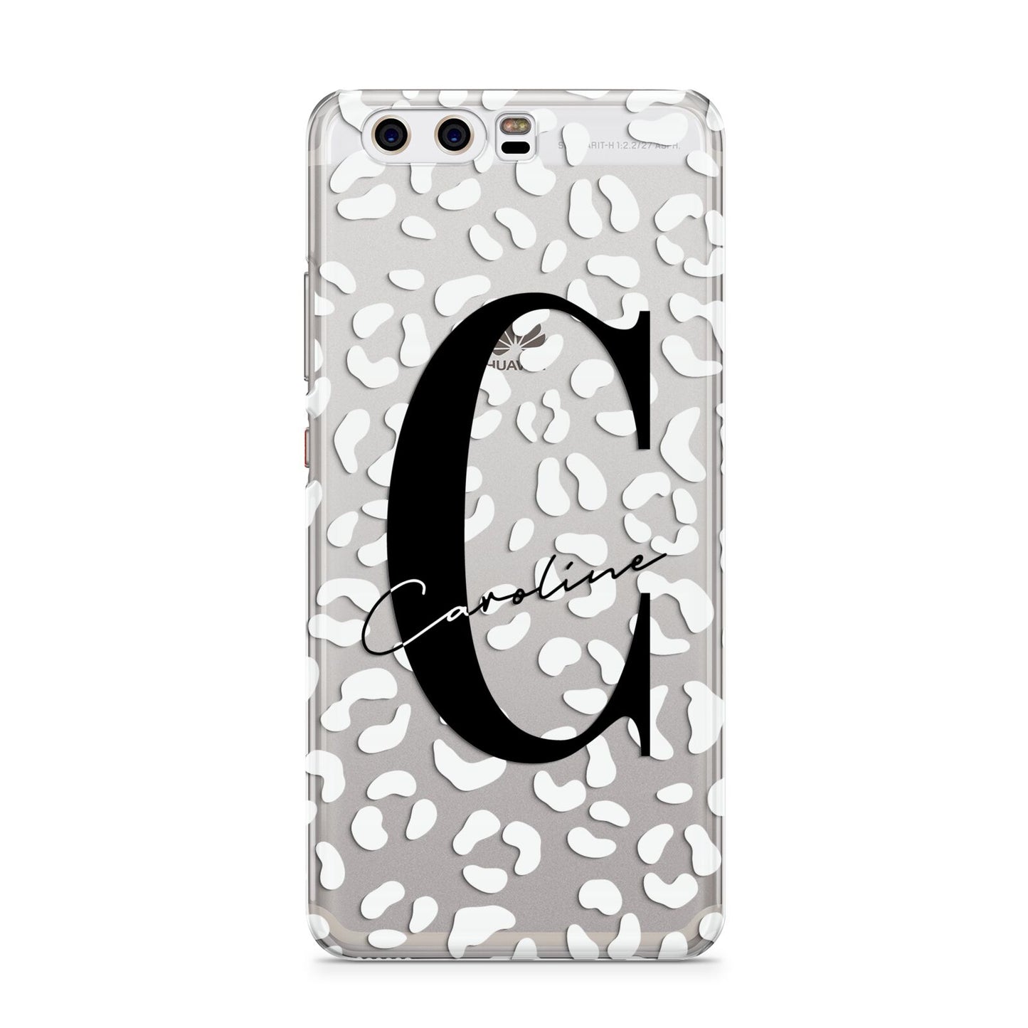 Personalised Leopard Print Clear Huawei P10 Phone Case