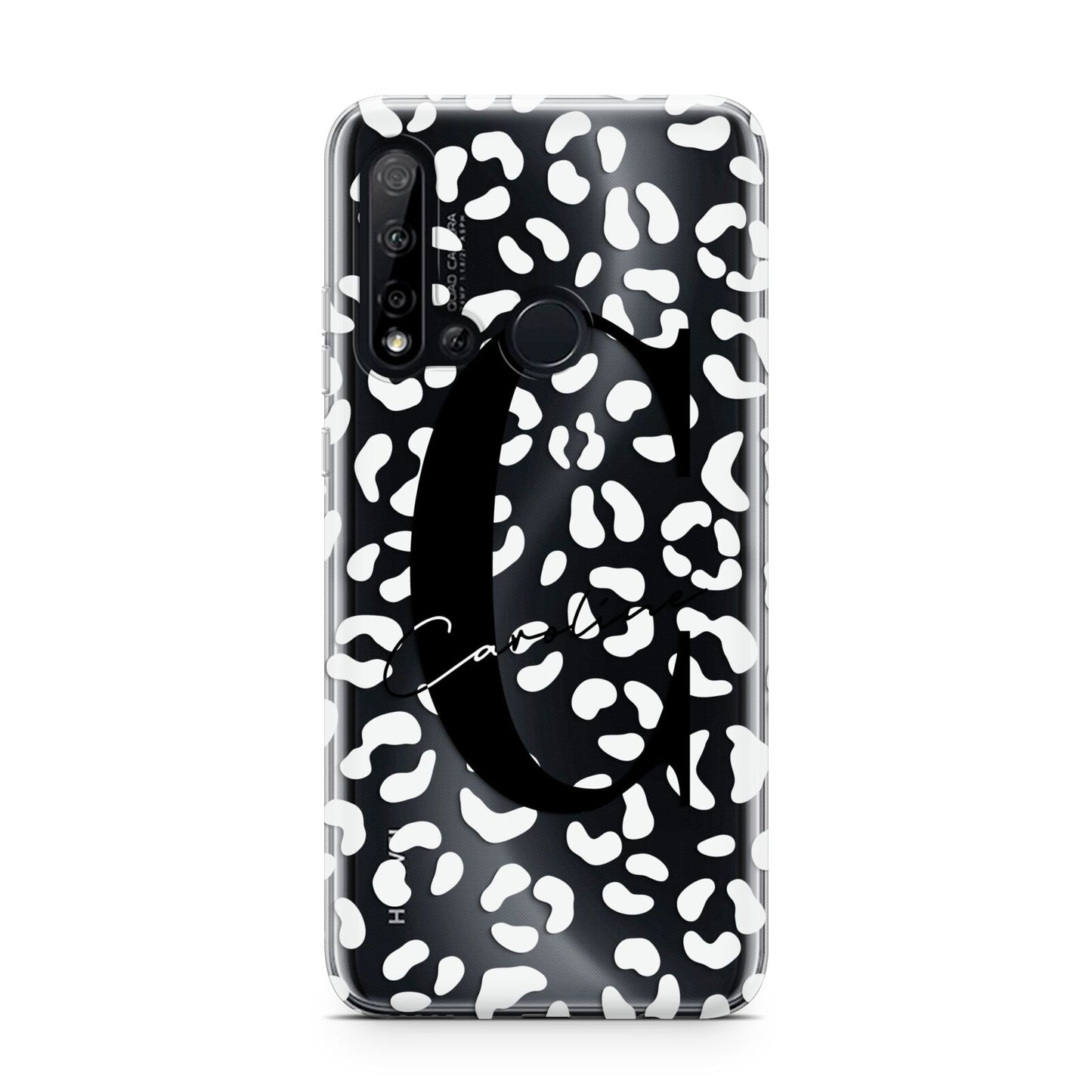 Personalised Leopard Print Clear Huawei P20 Lite 5G Phone Case