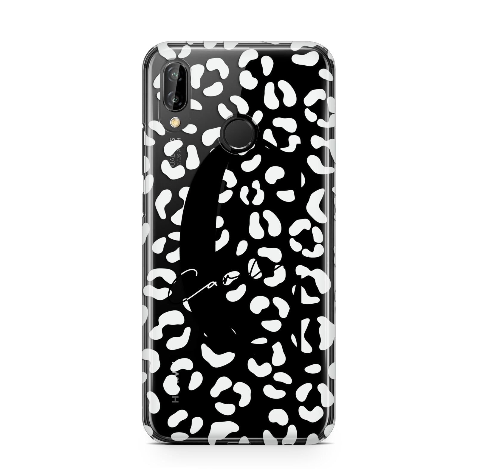 Personalised Leopard Print Clear Huawei P20 Lite Phone Case