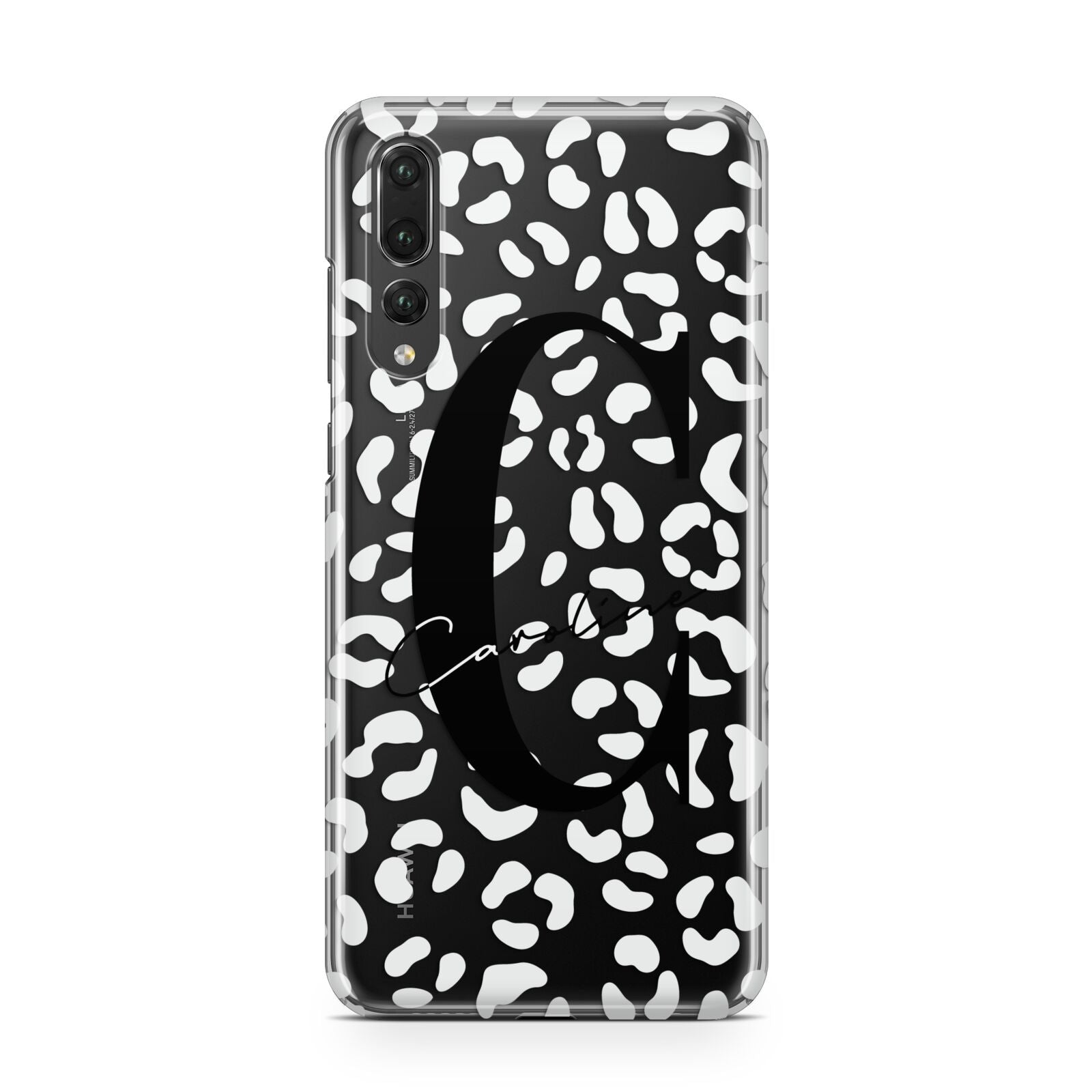 Personalised Leopard Print Clear Huawei P20 Pro Phone Case