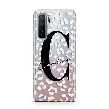 Personalised Leopard Print Clear Huawei P40 Lite 5G Phone Case