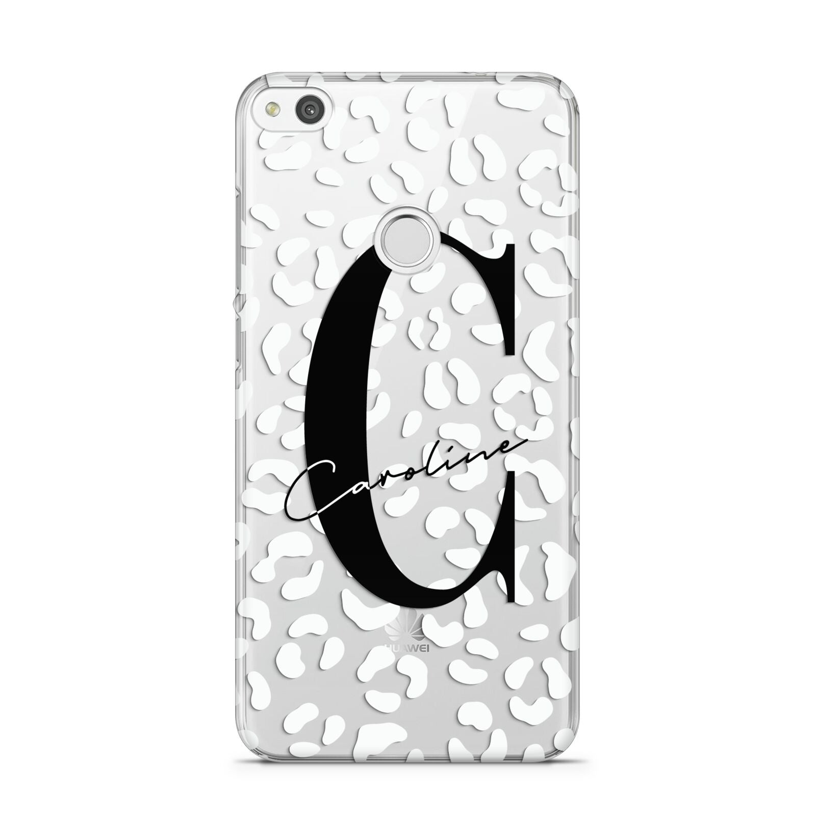 Personalised Leopard Print Clear Huawei P8 Lite Case