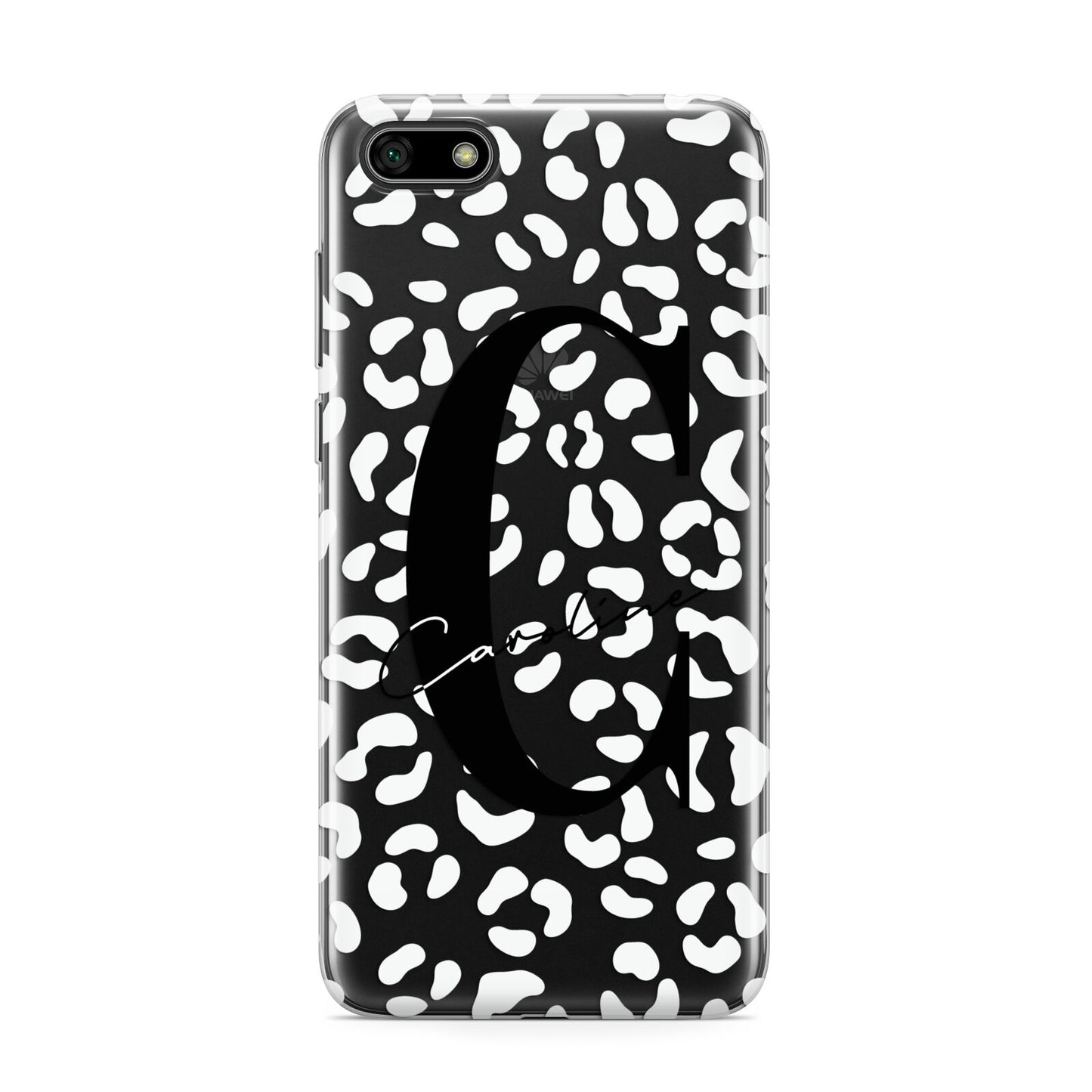 Personalised Leopard Print Clear Huawei Y5 Prime 2018 Phone Case