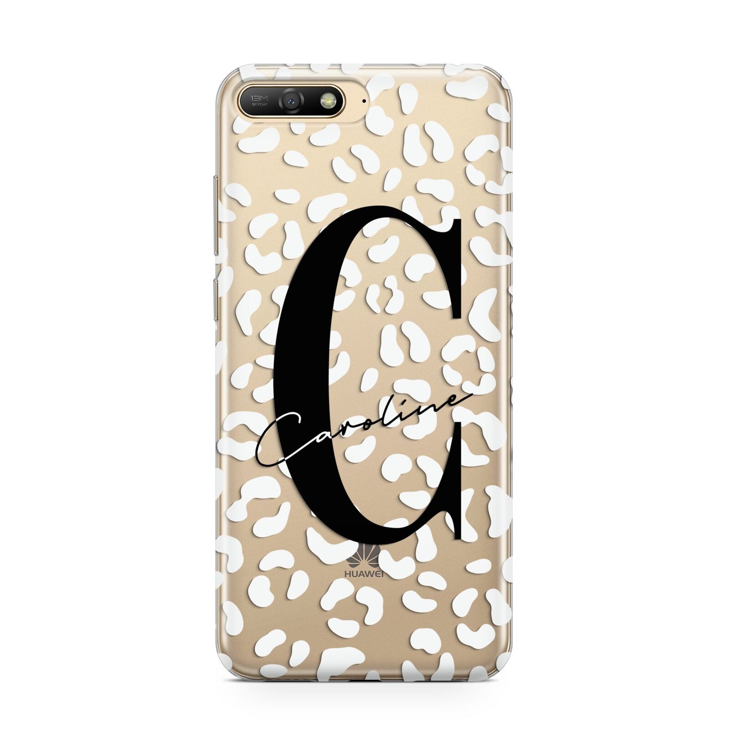 Personalised Leopard Print Clear Huawei Y6 2018