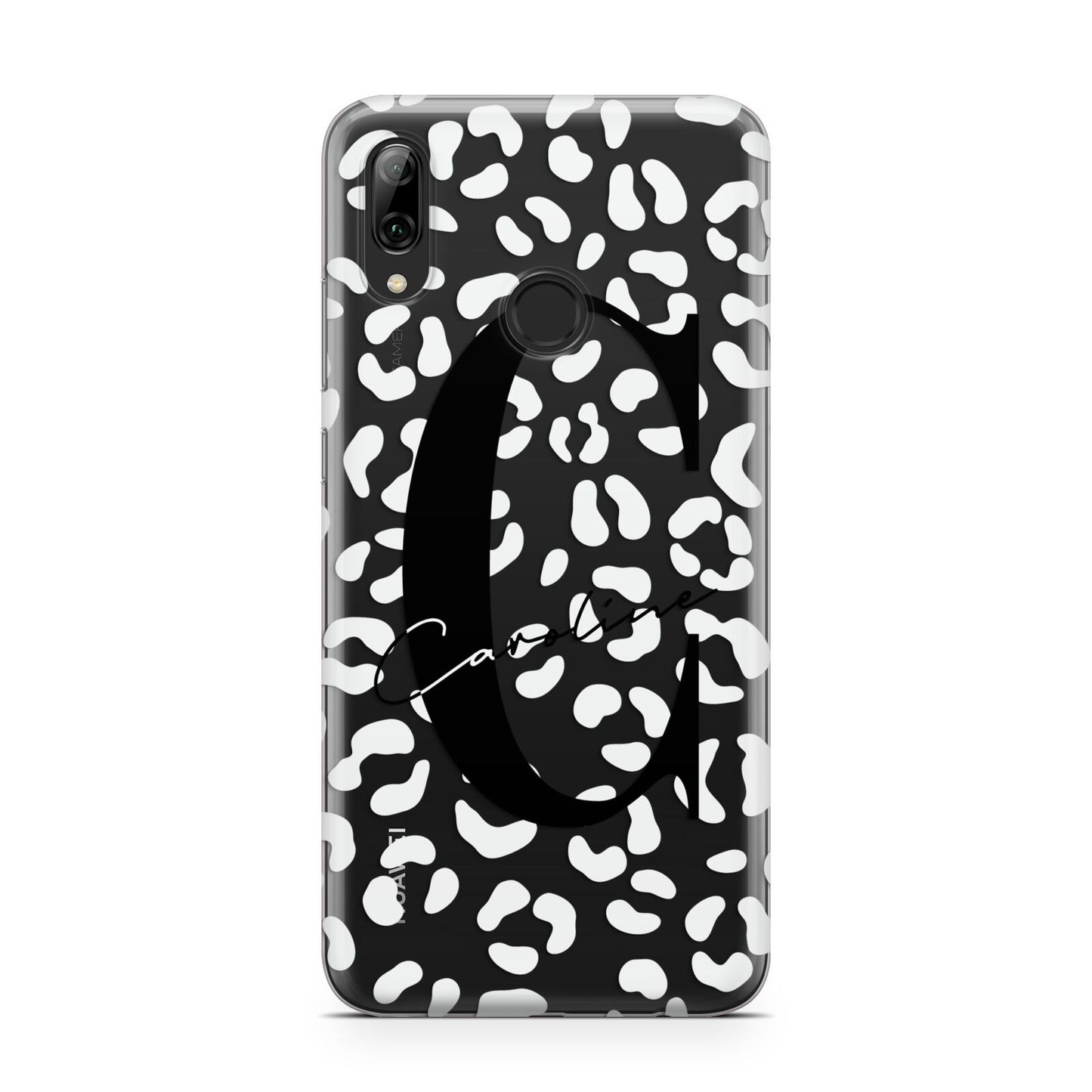 Personalised Leopard Print Clear Huawei Y7 2019