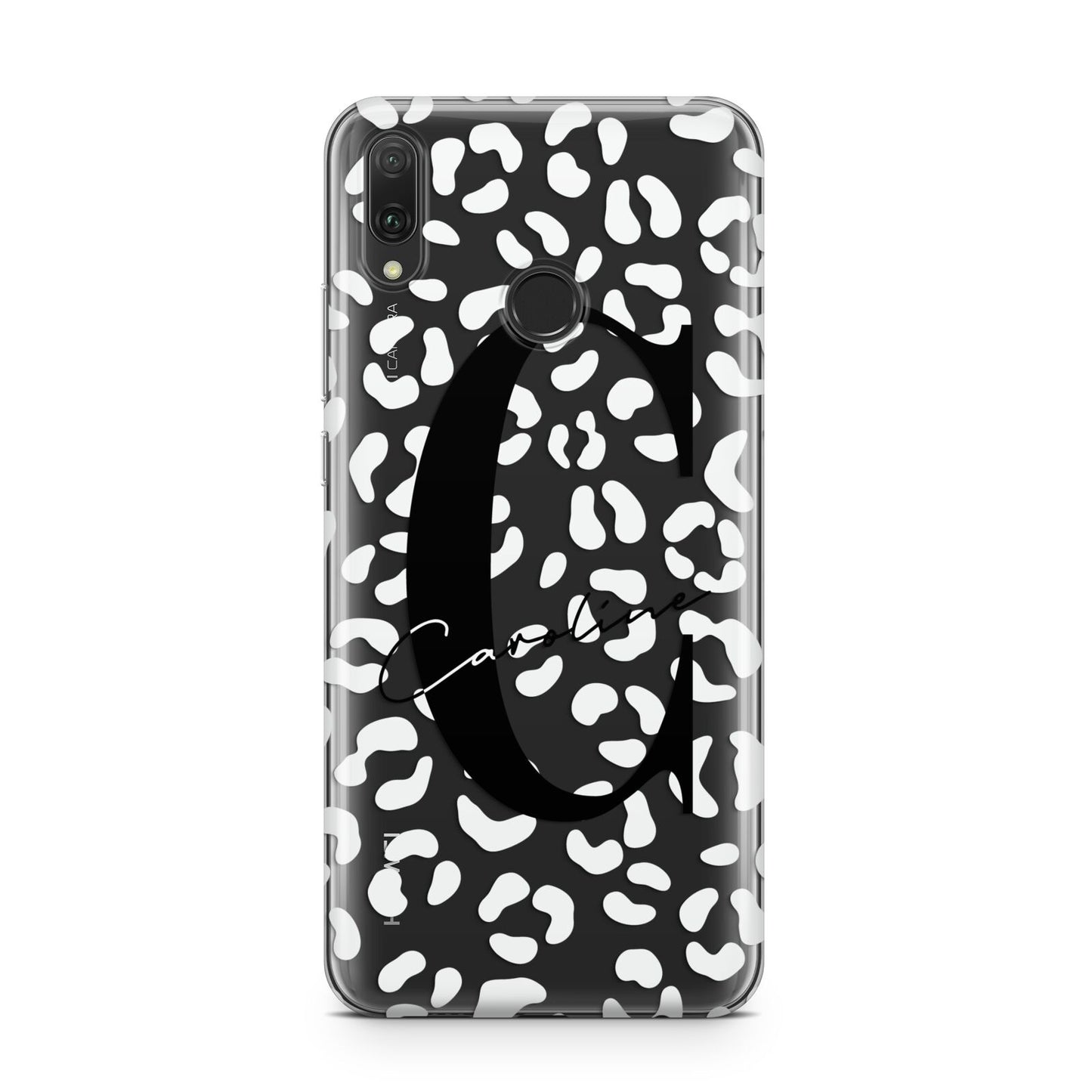 Personalised Leopard Print Clear Huawei Y9 2019