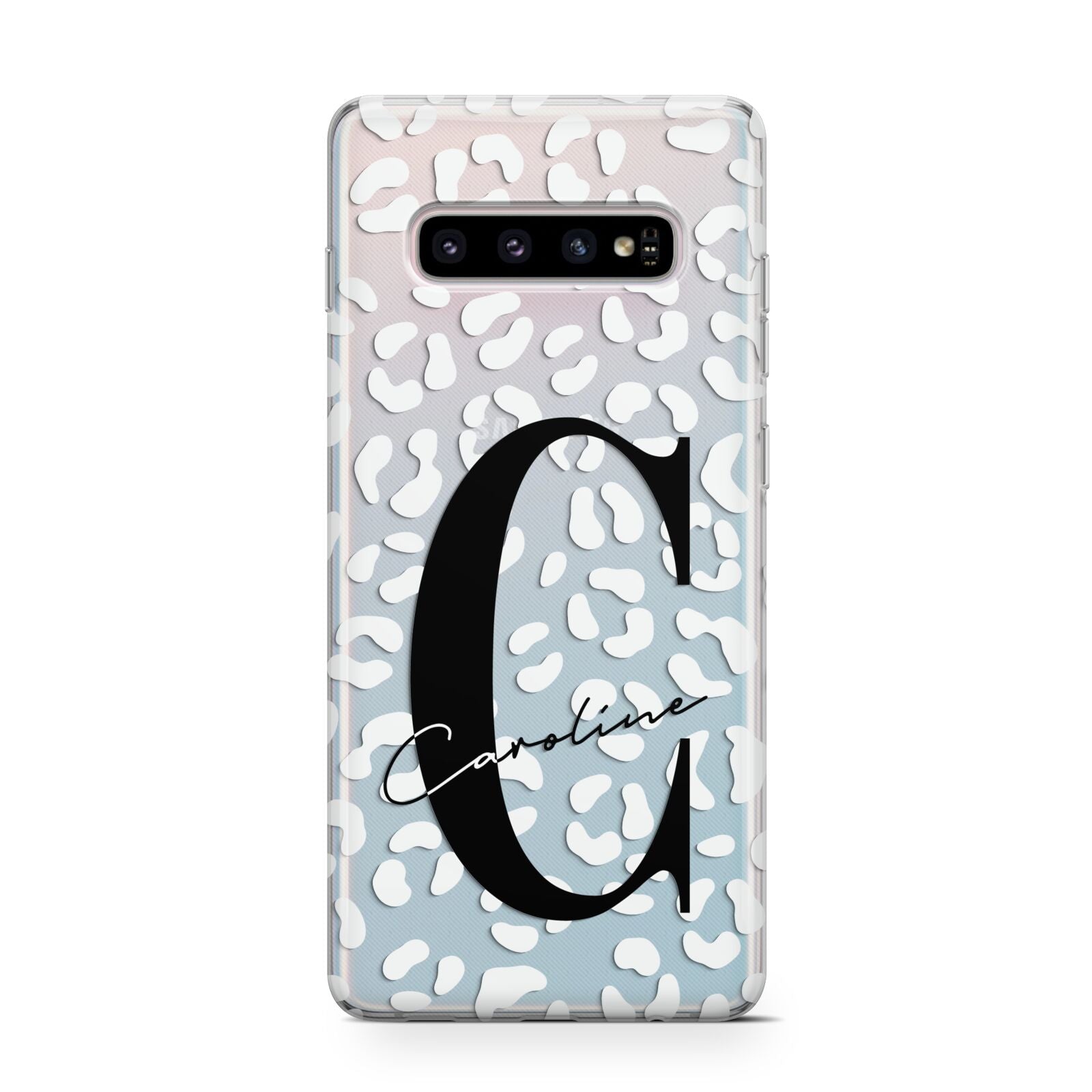 Personalised Leopard Print Clear Protective Samsung Galaxy Case