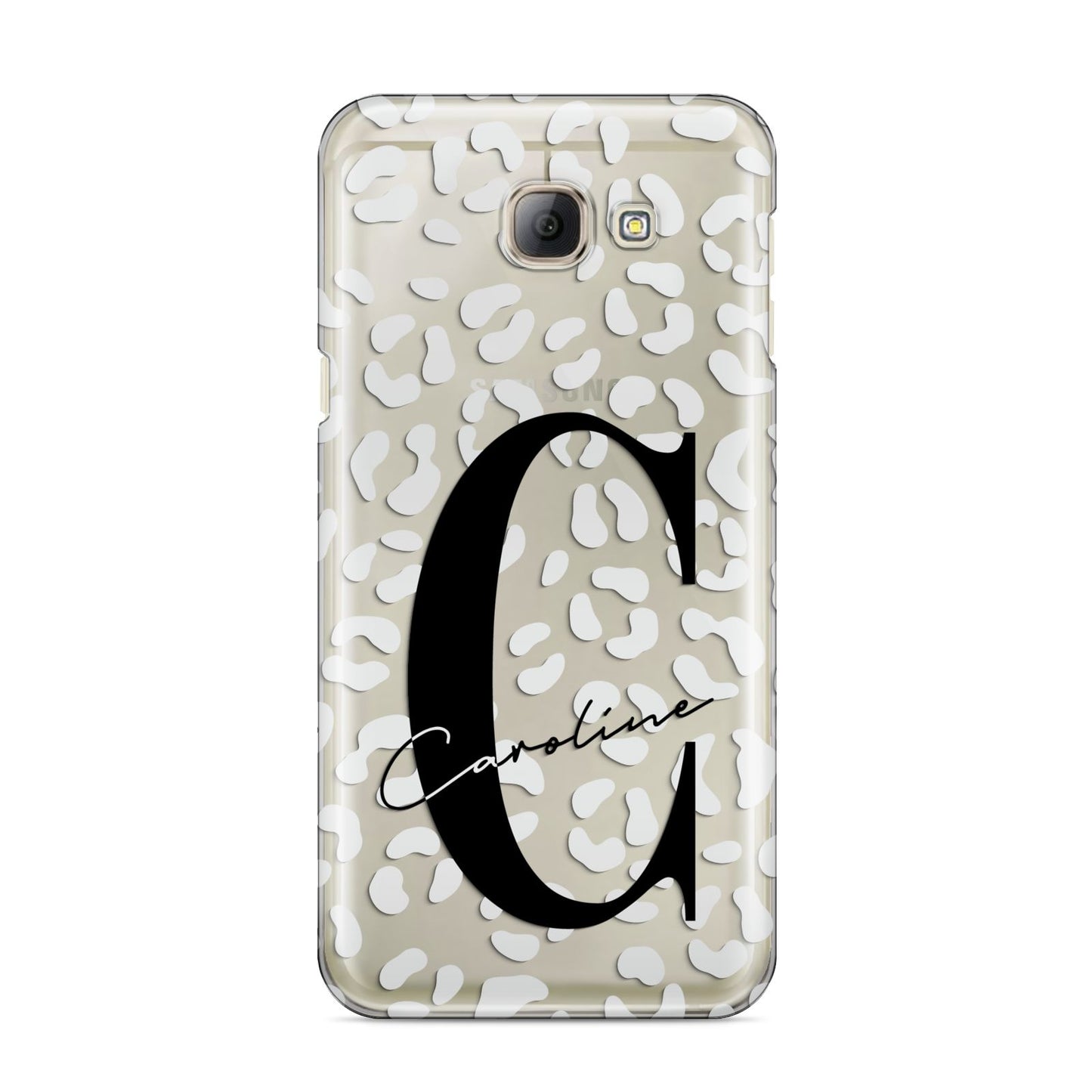 Personalised Leopard Print Clear Samsung Galaxy A8 2016 Case