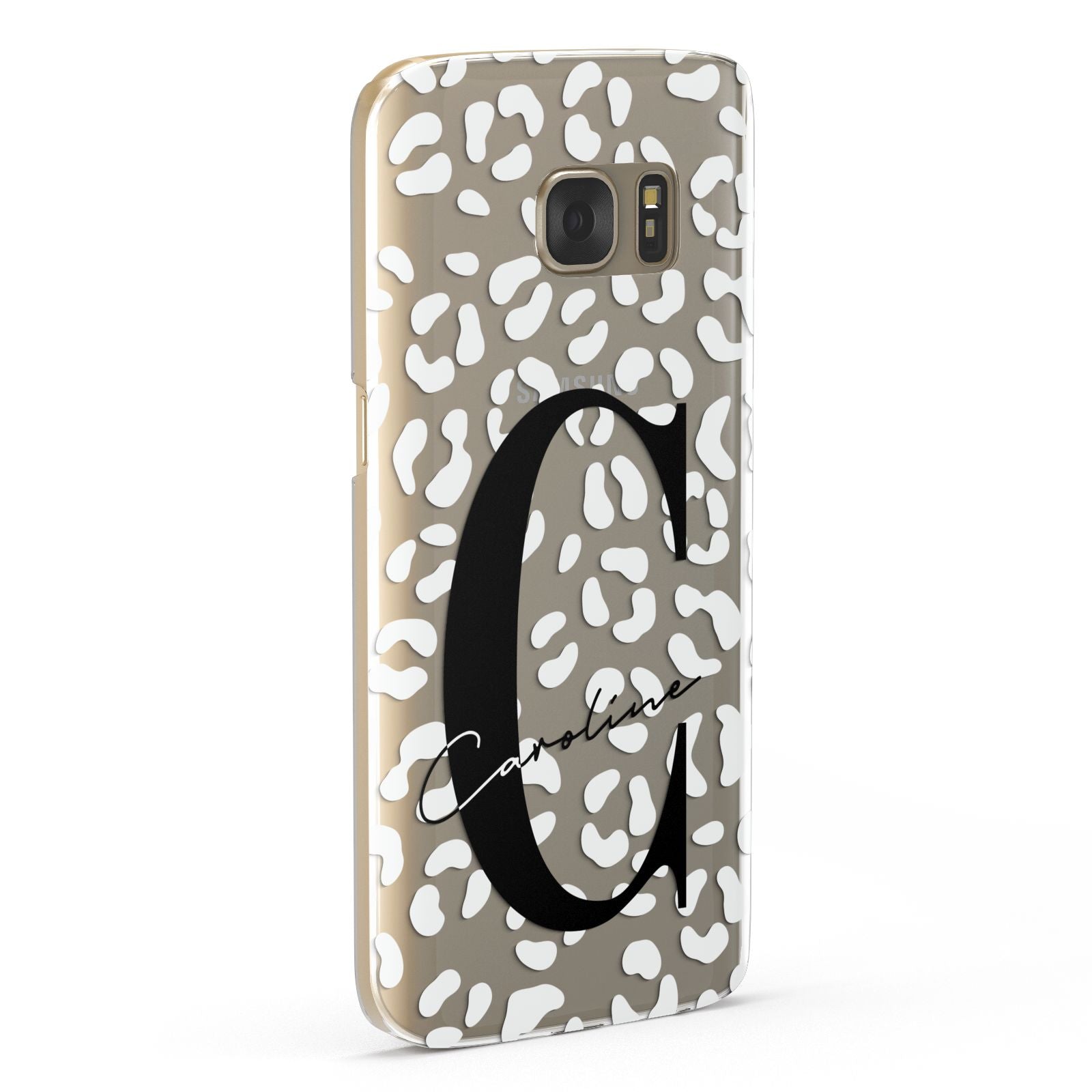 Personalised Leopard Print Clear Samsung Galaxy Case Fourty Five Degrees