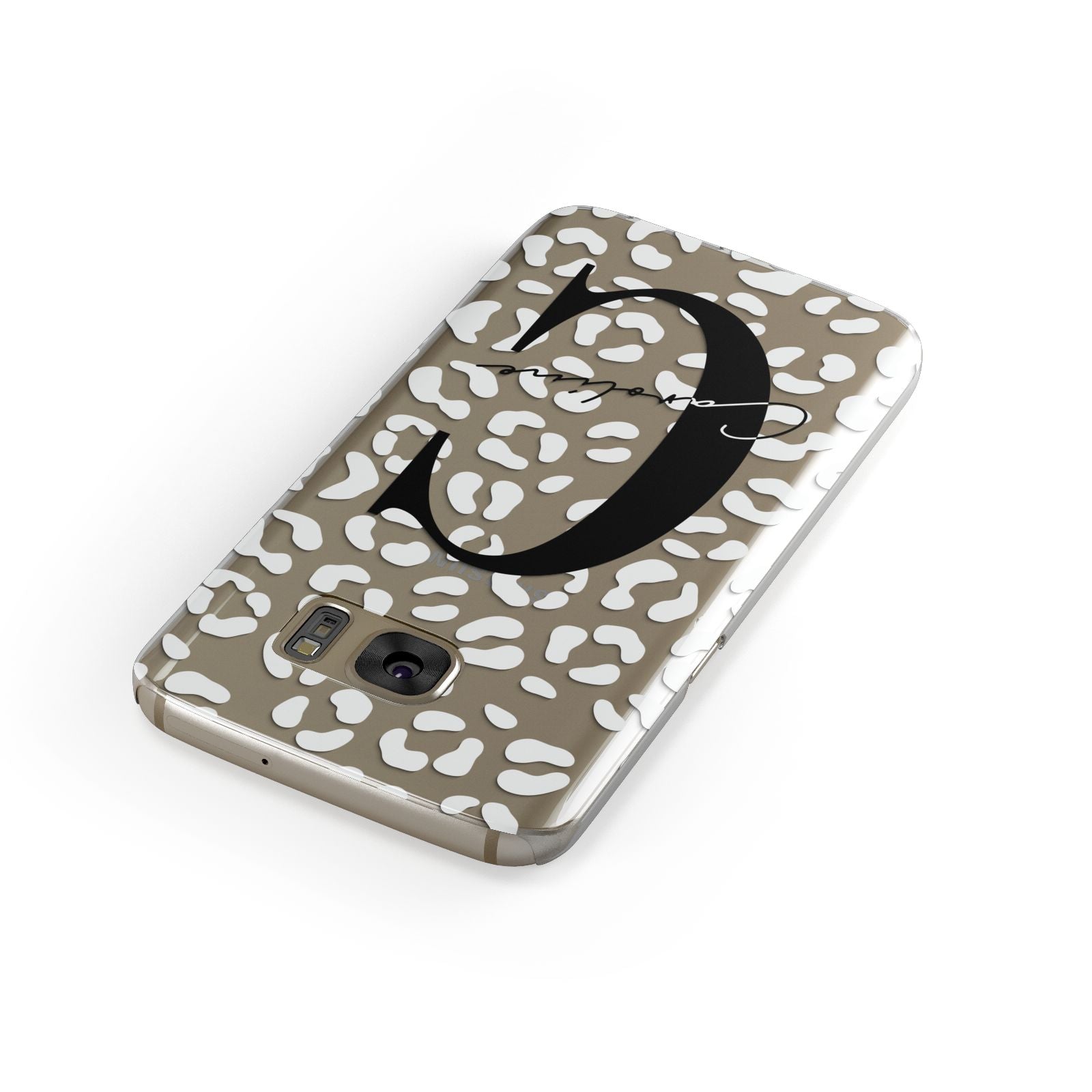 Personalised Leopard Print Clear Samsung Galaxy Case Front Close Up