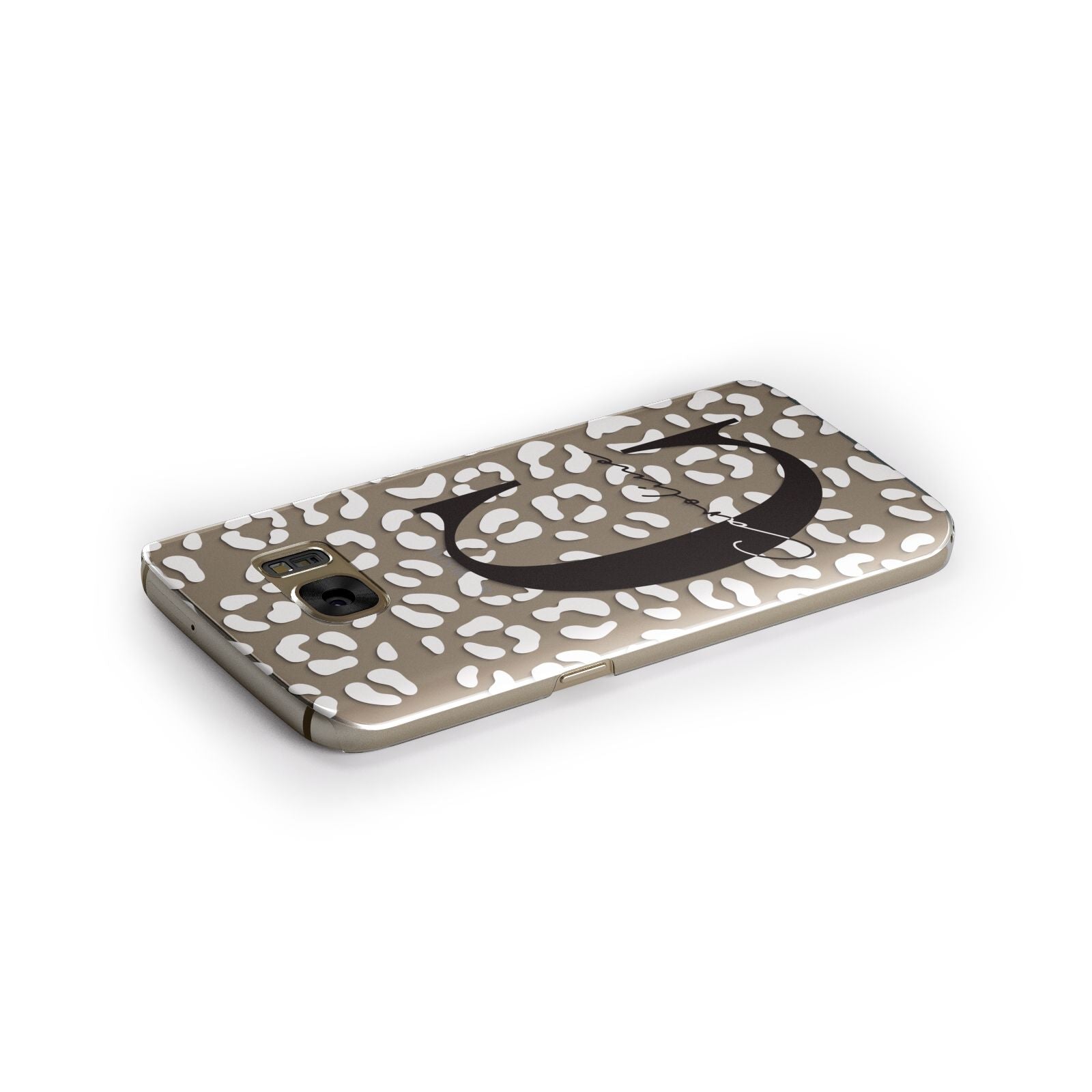 Personalised Leopard Print Clear Samsung Galaxy Case Side Close Up