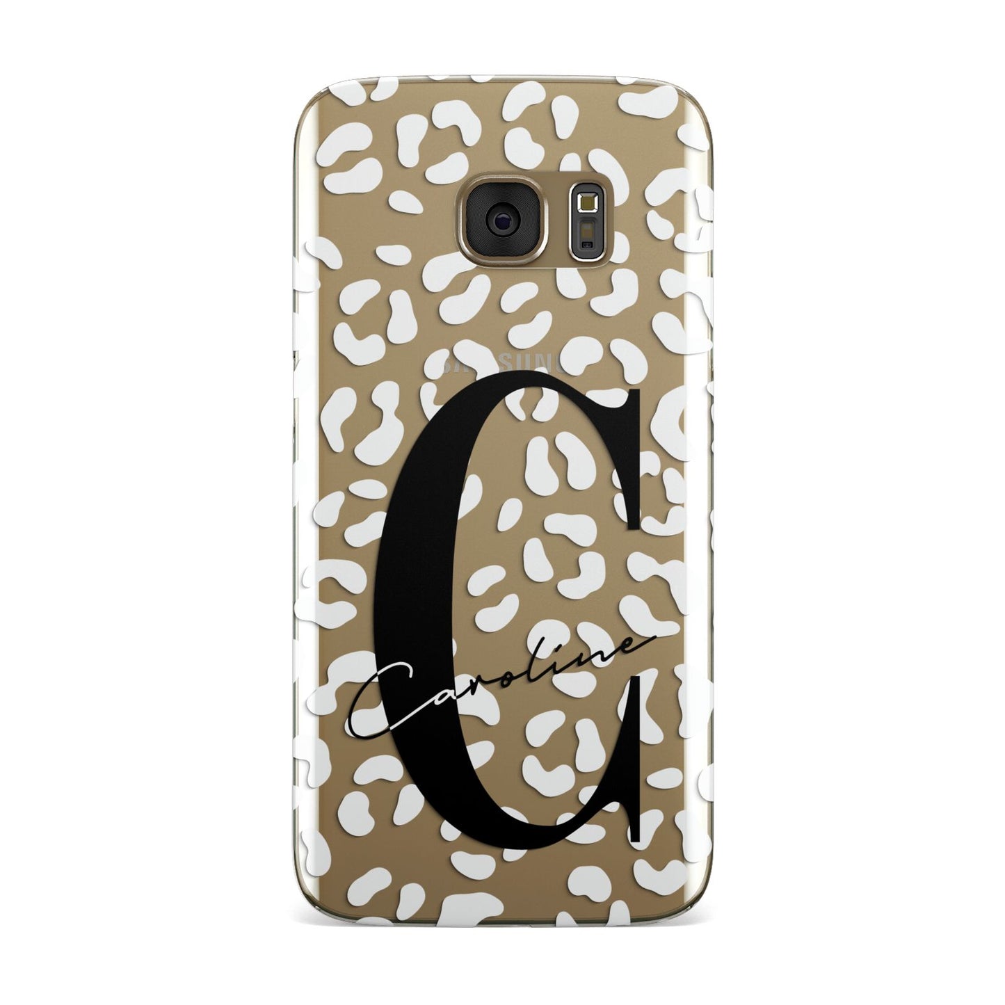 Personalised Leopard Print Clear Samsung Galaxy Case