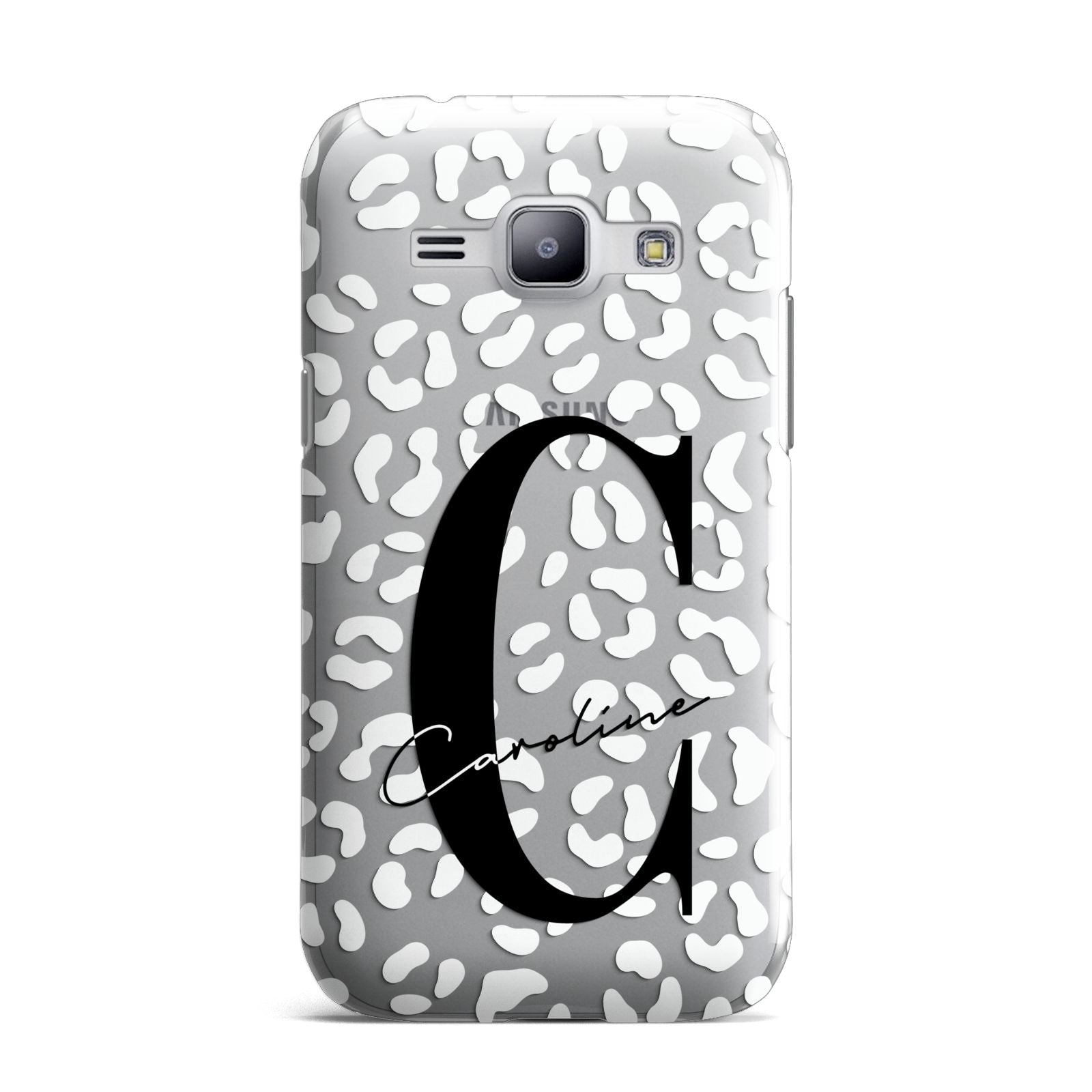 Personalised Leopard Print Clear Samsung Galaxy J1 2015 Case