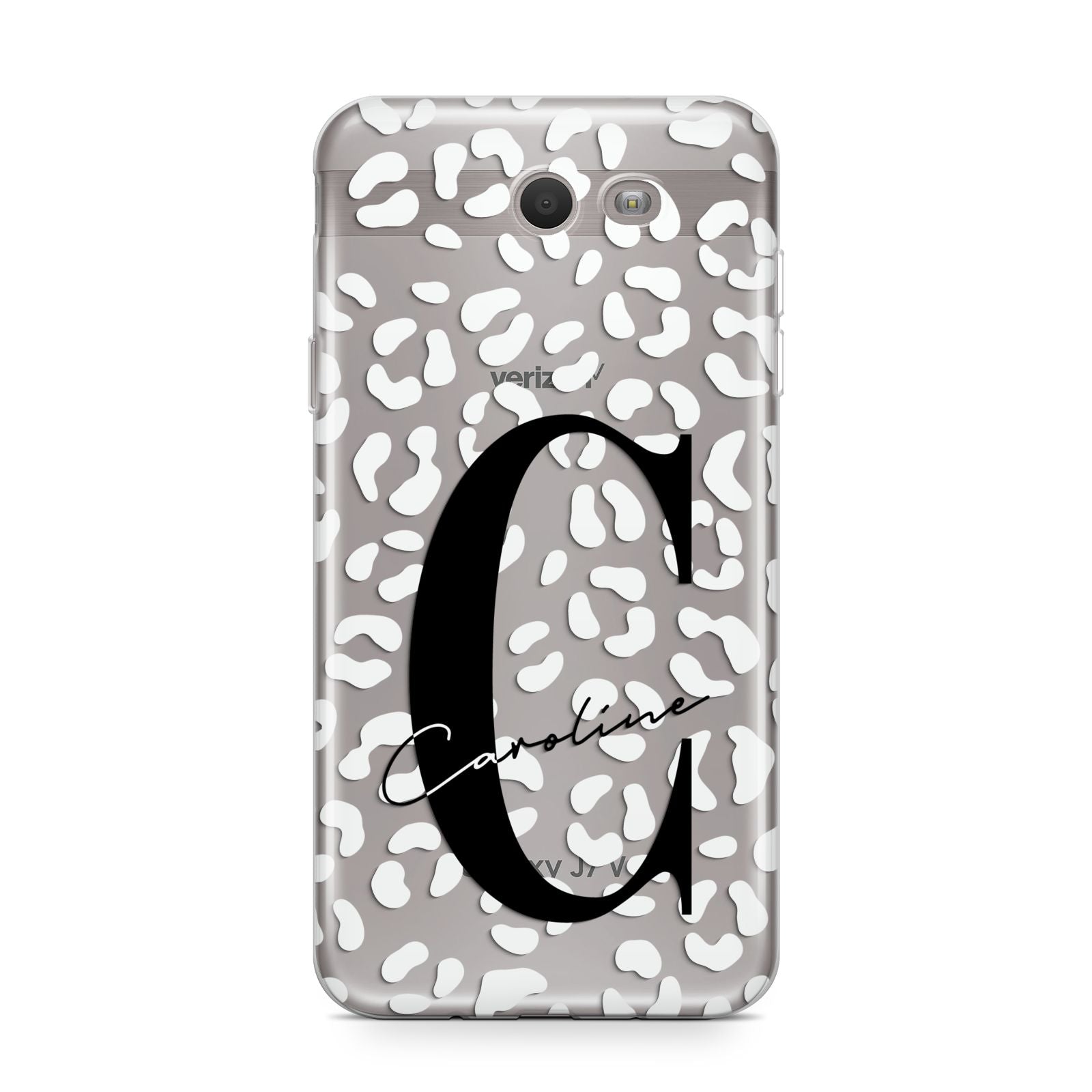 Personalised Leopard Print Clear Samsung Galaxy J7 2017 Case