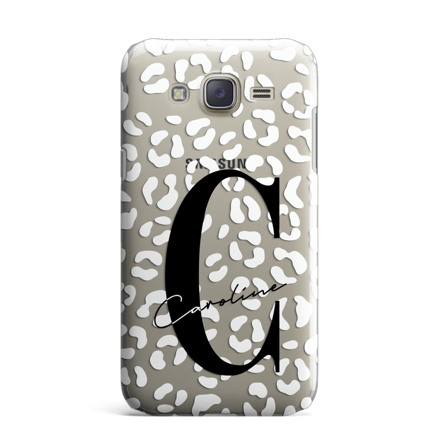 Personalised Leopard Print Clear Samsung Galaxy J7 Case