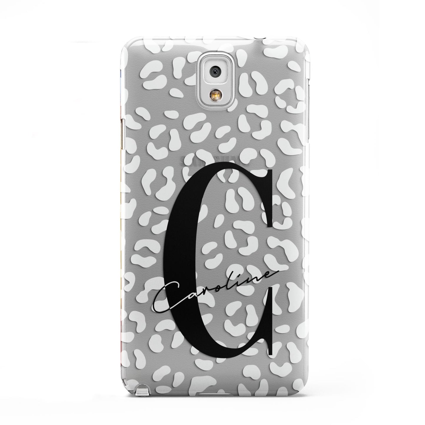 Personalised Leopard Print Clear Samsung Galaxy Note 3 Case