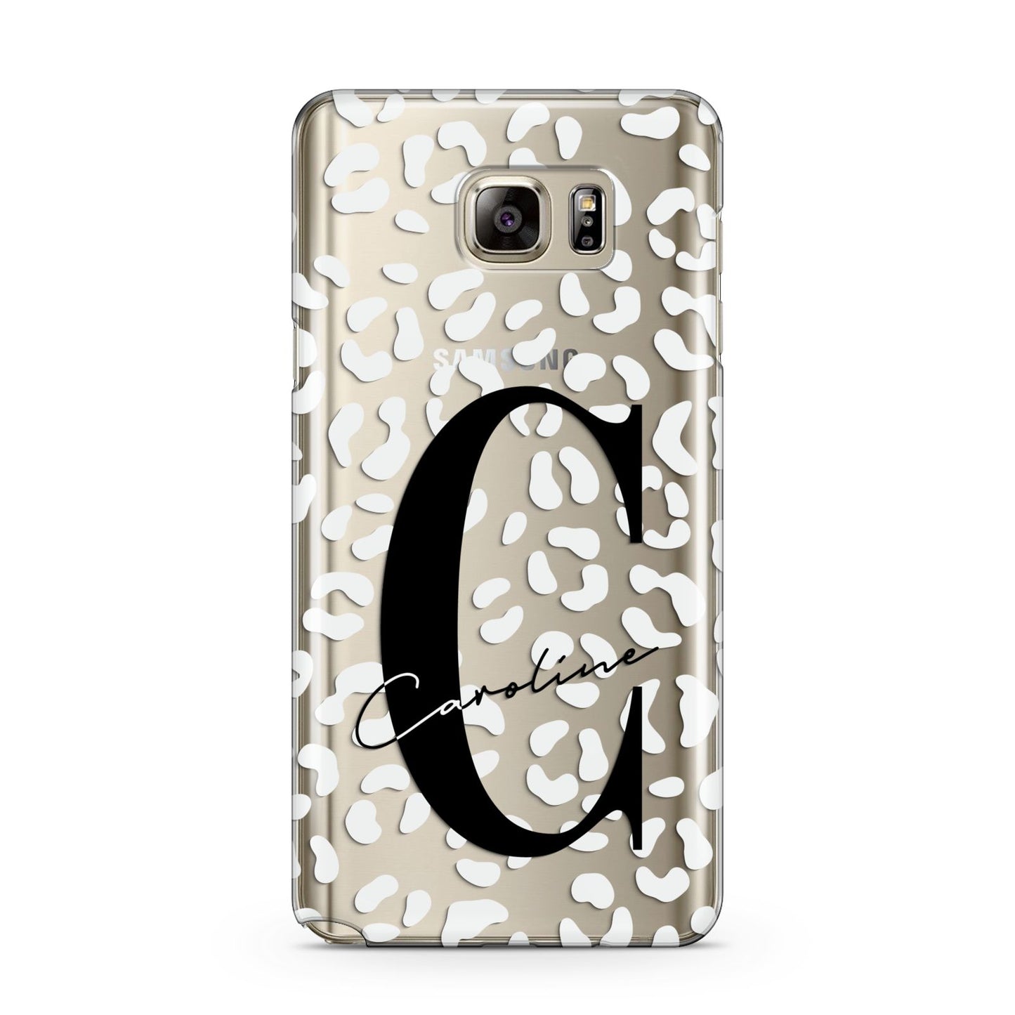 Personalised Leopard Print Clear Samsung Galaxy Note 5 Case