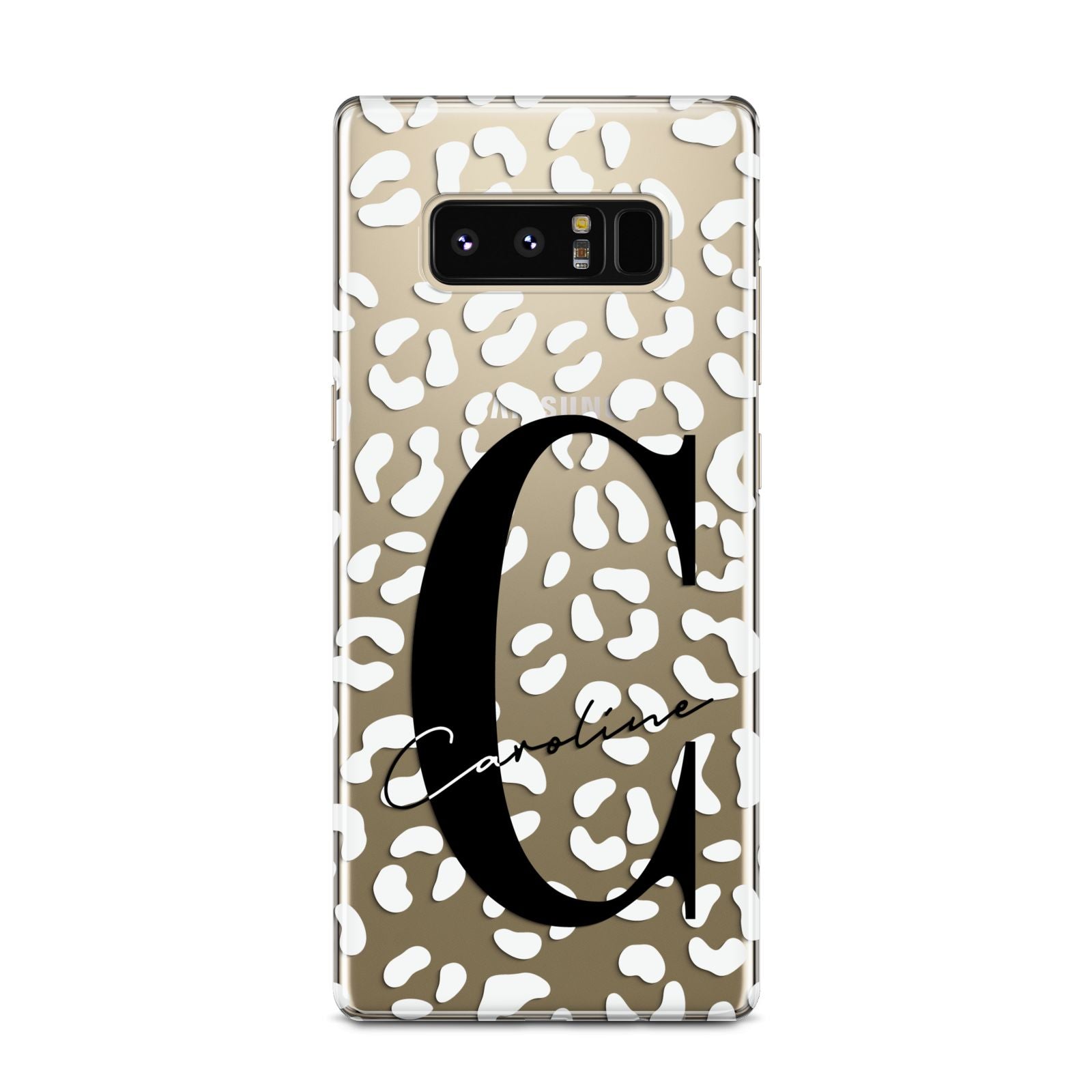 Personalised Leopard Print Clear Samsung Galaxy Note 8 Case