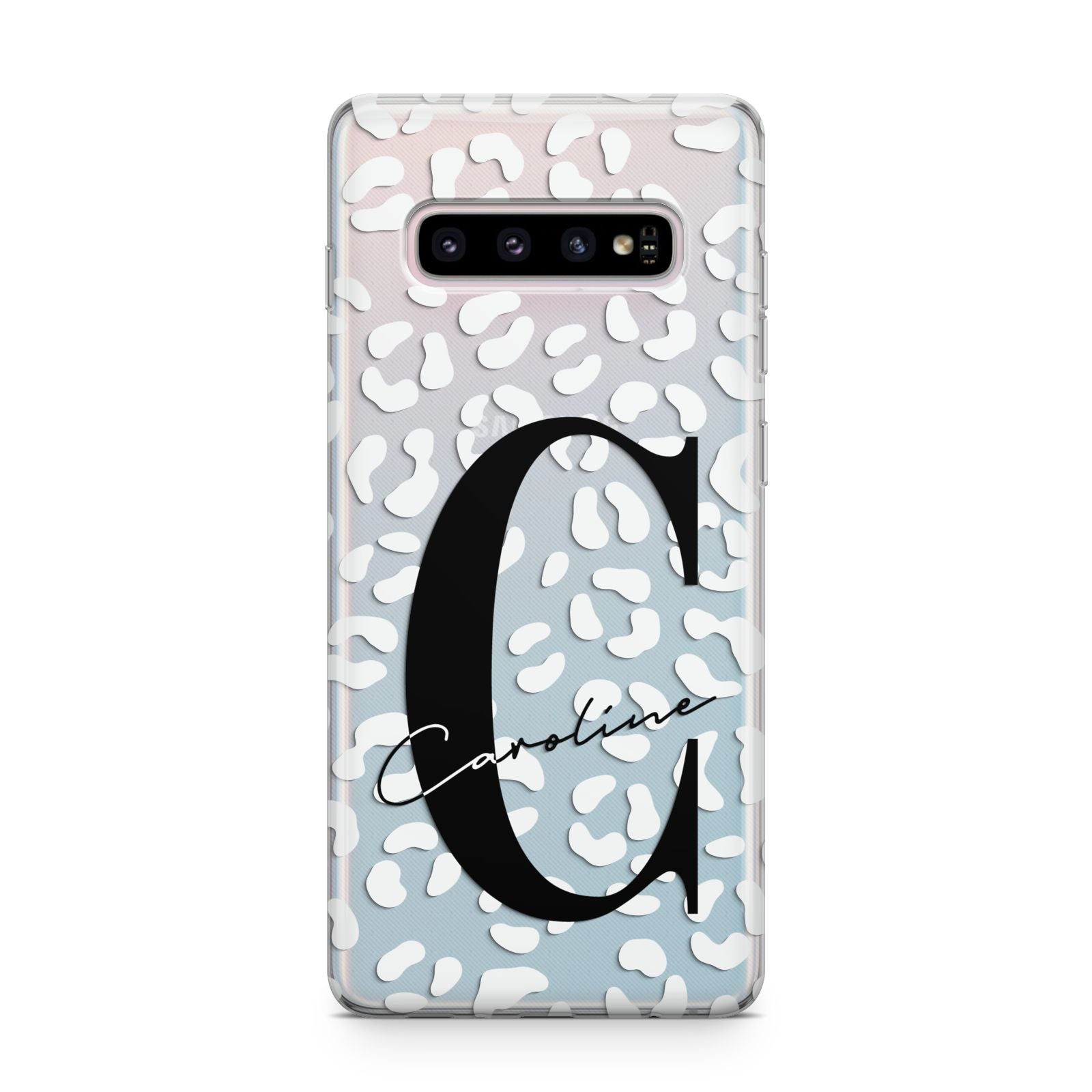 Personalised Leopard Print Clear Samsung Galaxy S10 Plus Case