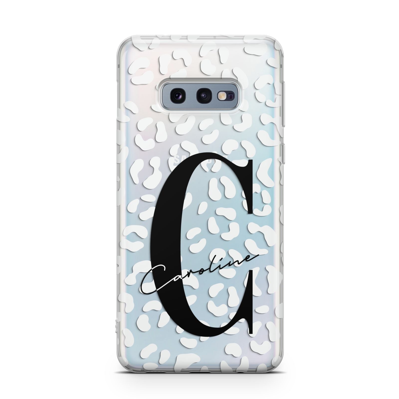 Personalised Leopard Print Clear Samsung Galaxy S10E Case