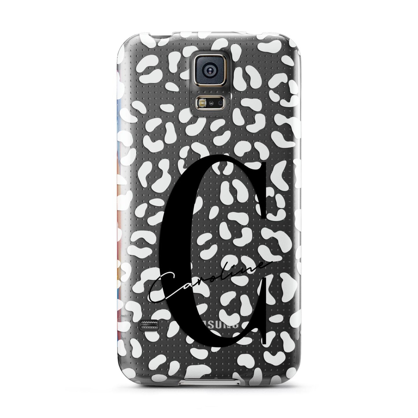 Personalised Leopard Print Clear Samsung Galaxy S5 Case