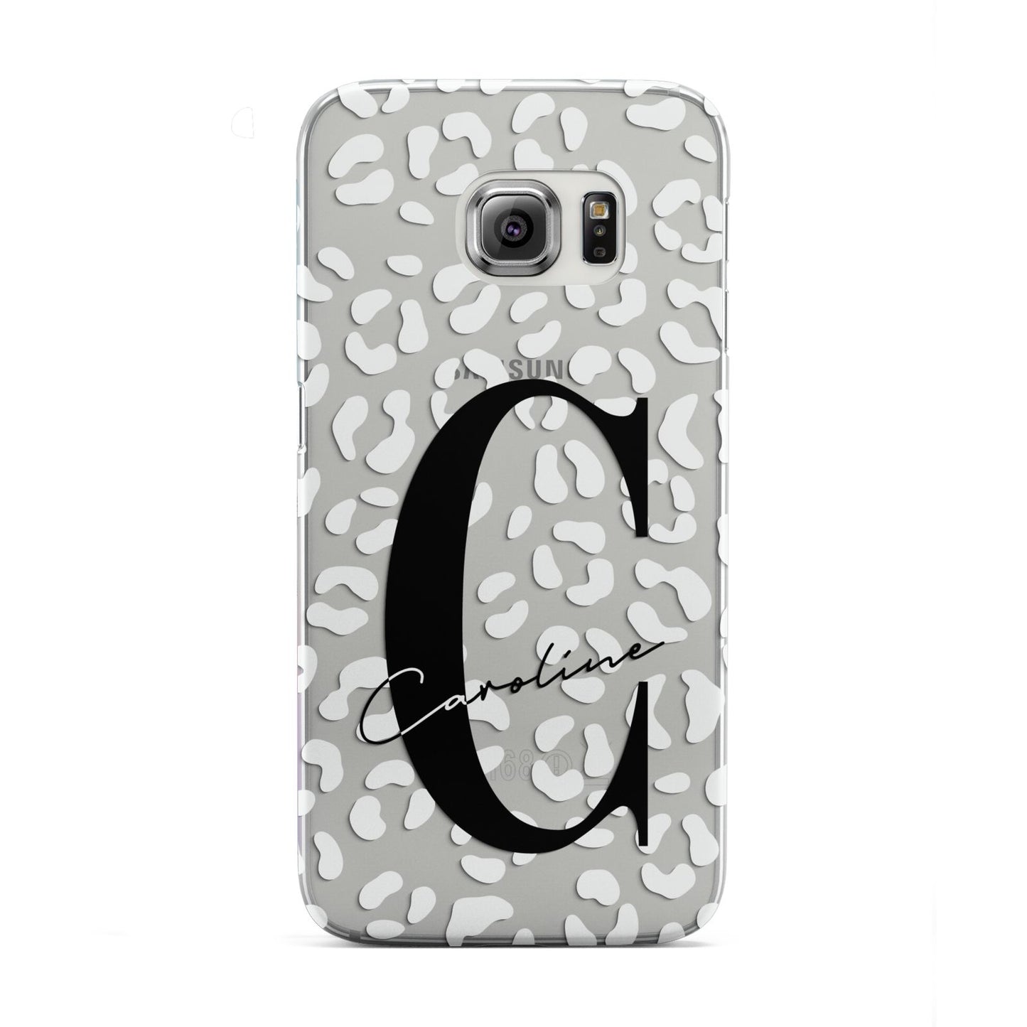 Personalised Leopard Print Clear Samsung Galaxy S6 Edge Case