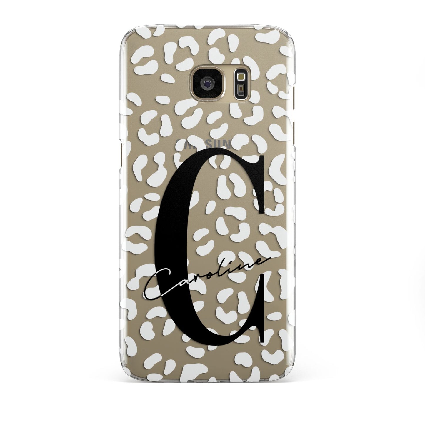 Personalised Leopard Print Clear Samsung Galaxy S7 Edge Case