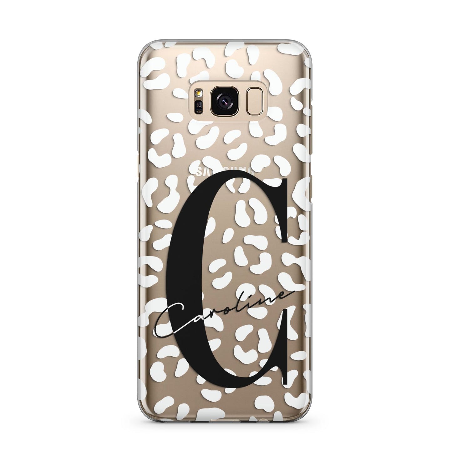 Personalised Leopard Print Clear Samsung Galaxy S8 Plus Case