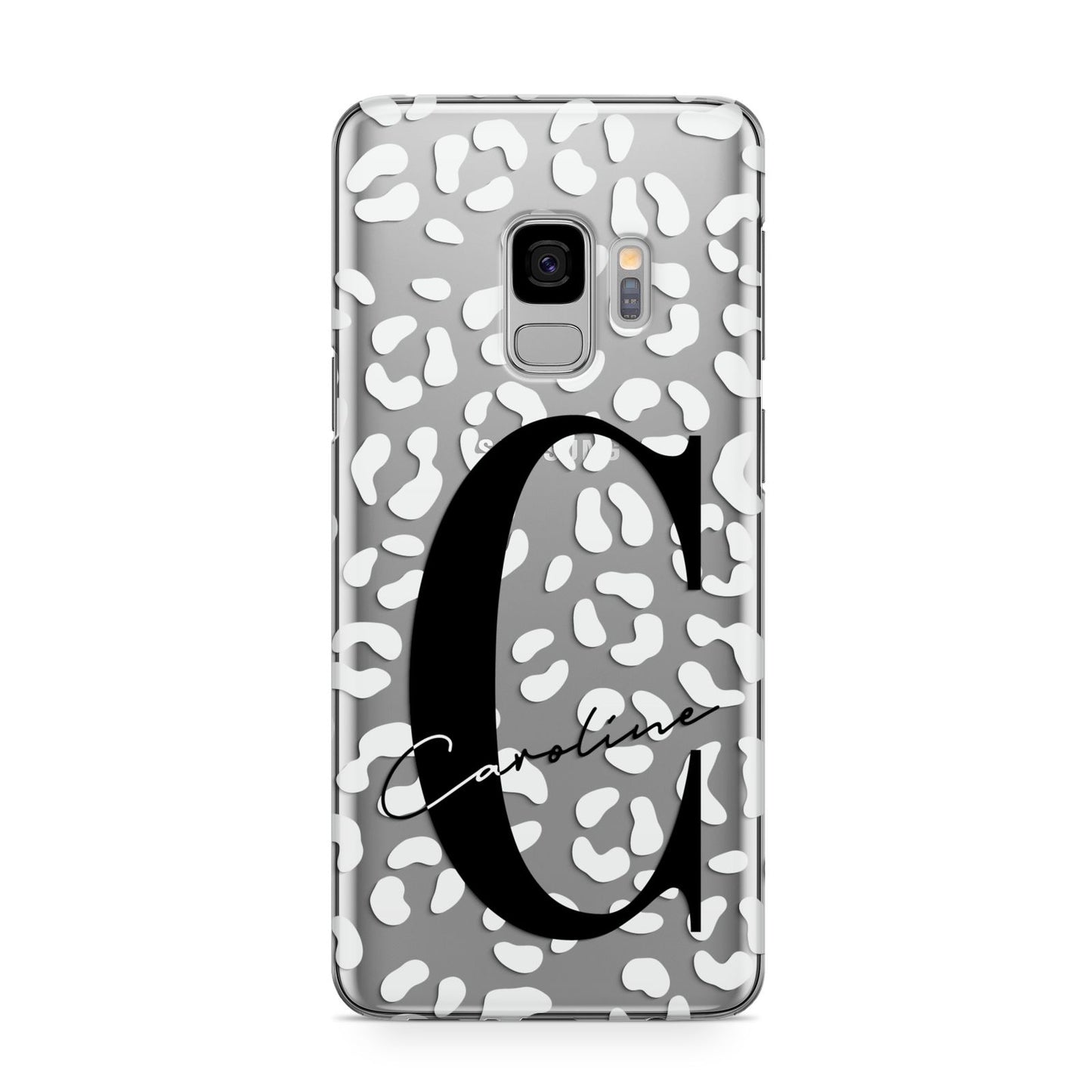 Personalised Leopard Print Clear Samsung Galaxy S9 Case