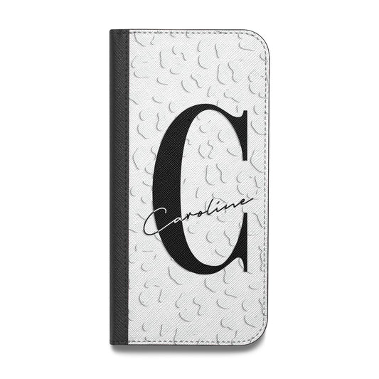 Personalised Leopard Print Clear Vegan Leather Flip iPhone Case