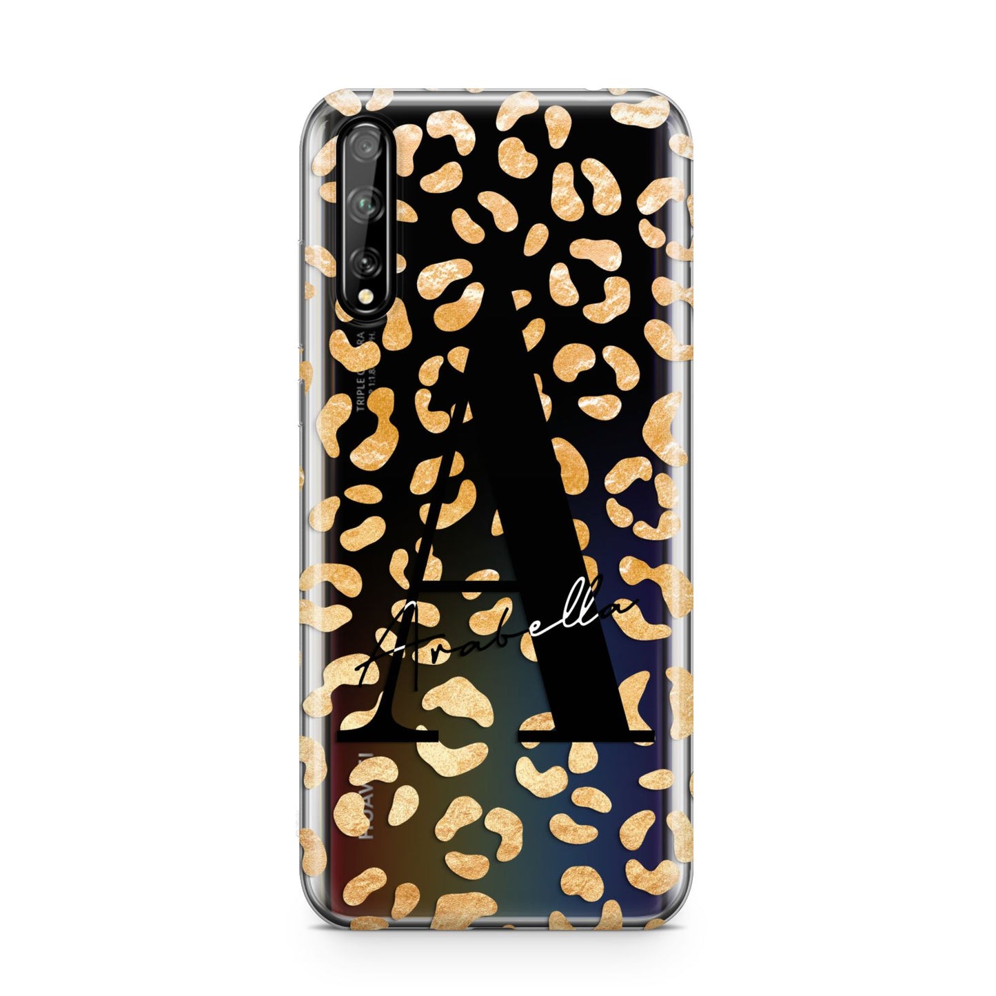 Personalised Leopard Print Gold Huawei Enjoy 10s Phone Case