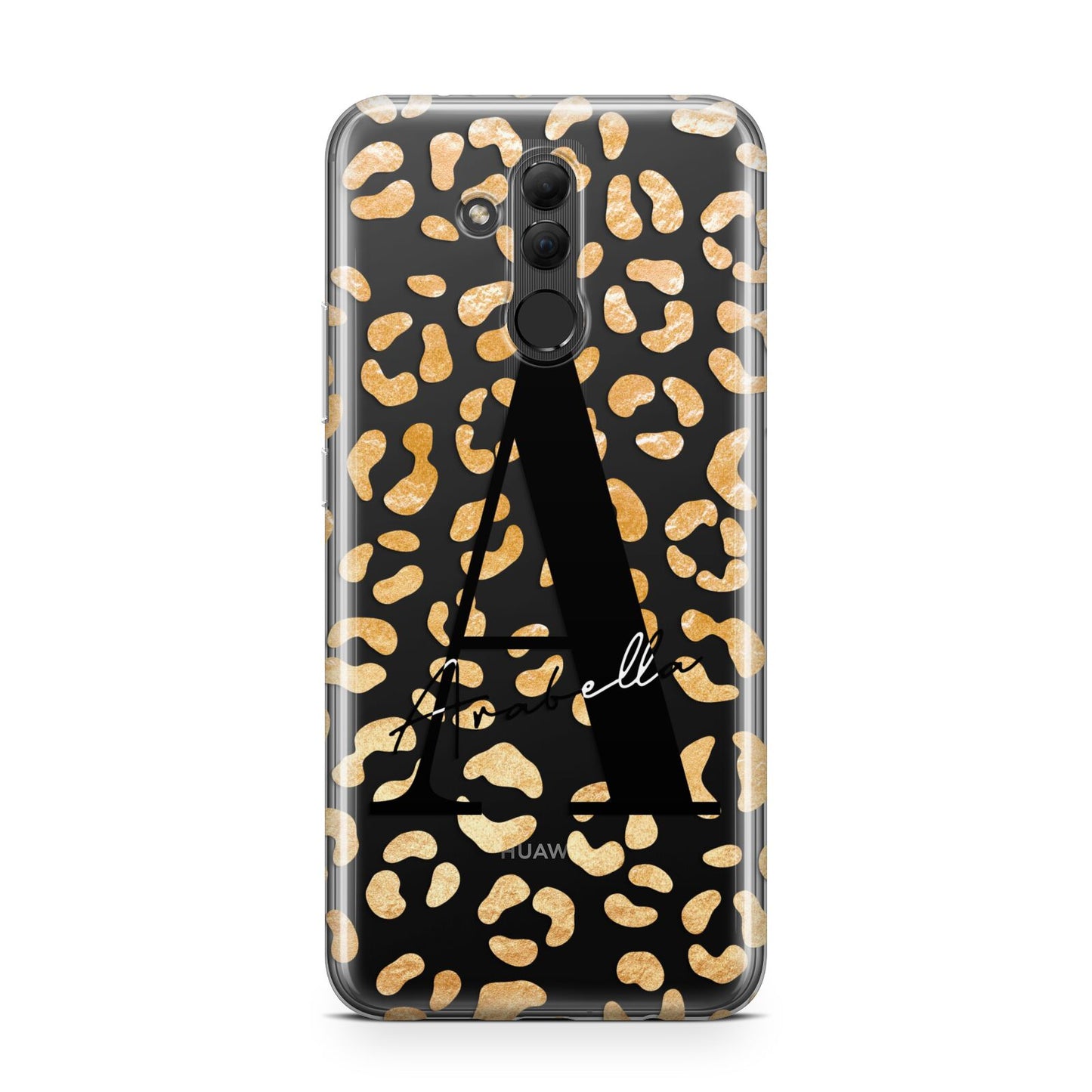 Personalised Leopard Print Gold Huawei Mate 20 Lite