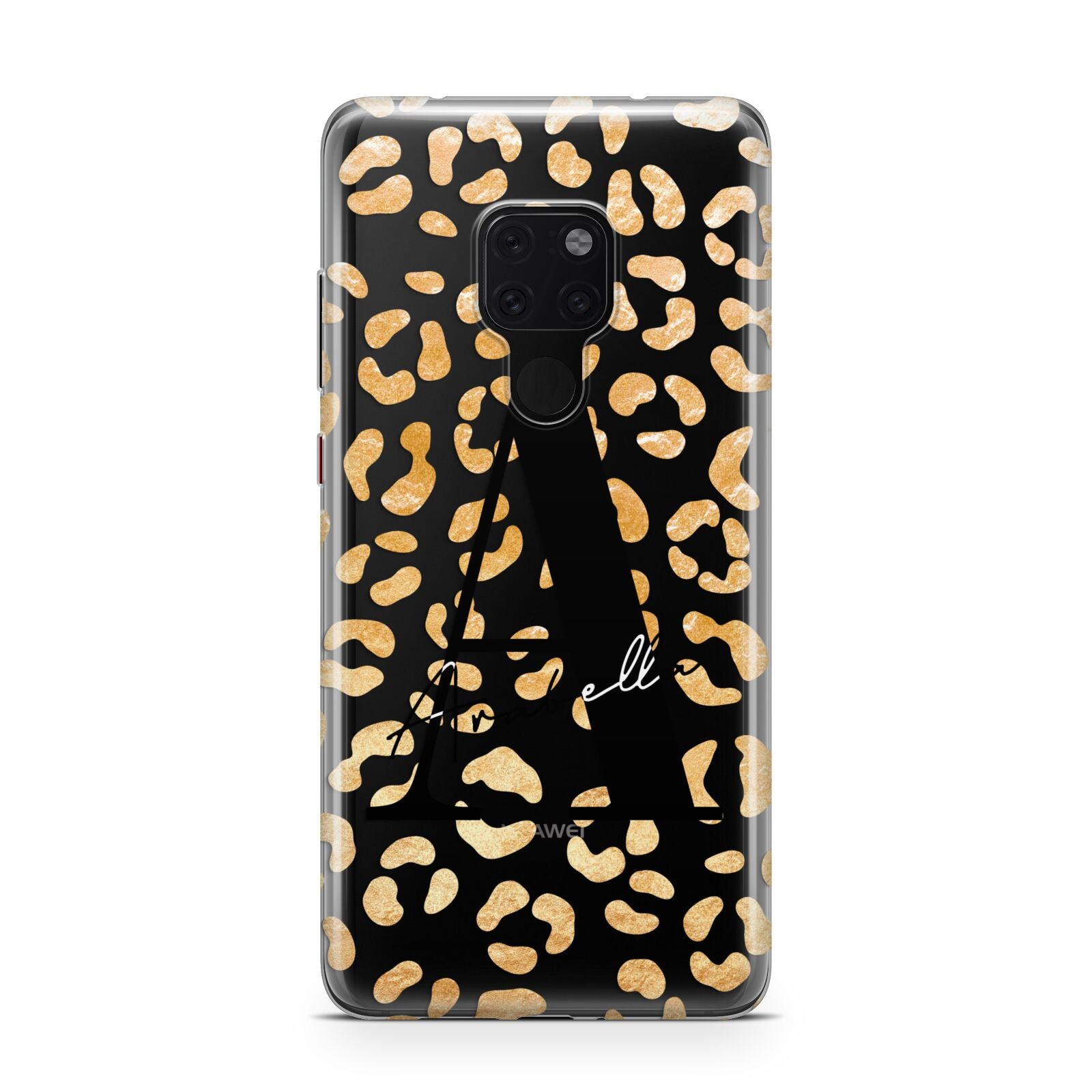 Personalised Leopard Print Gold Huawei Mate 20 Phone Case