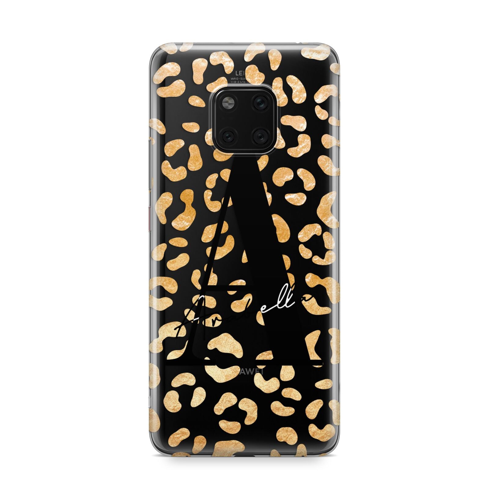 Personalised Leopard Print Gold Huawei Mate 20 Pro Phone Case