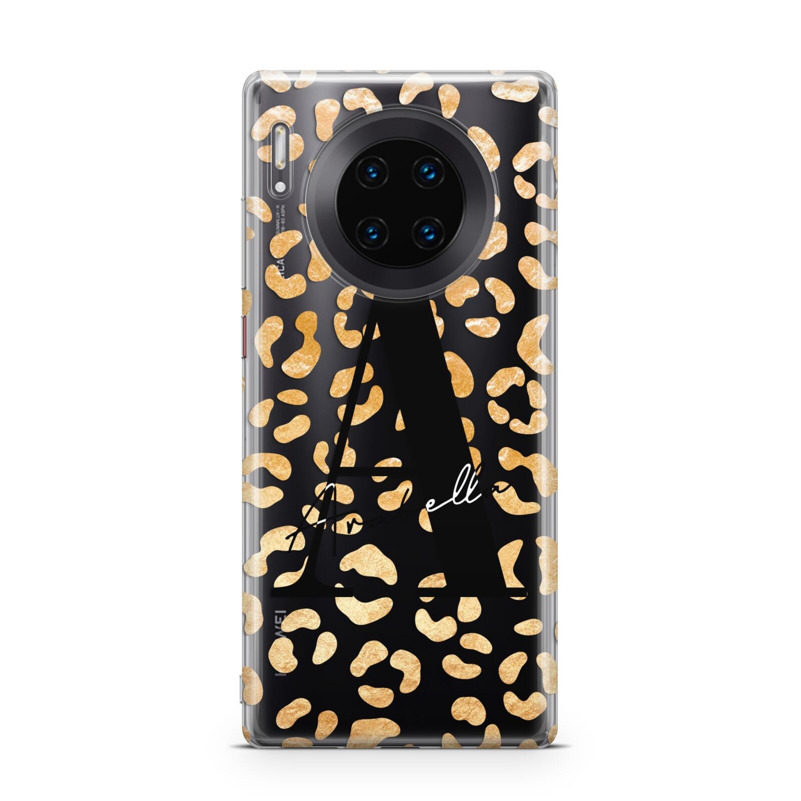 Personalised Leopard Print Gold Huawei Mate 30 Pro Phone Case