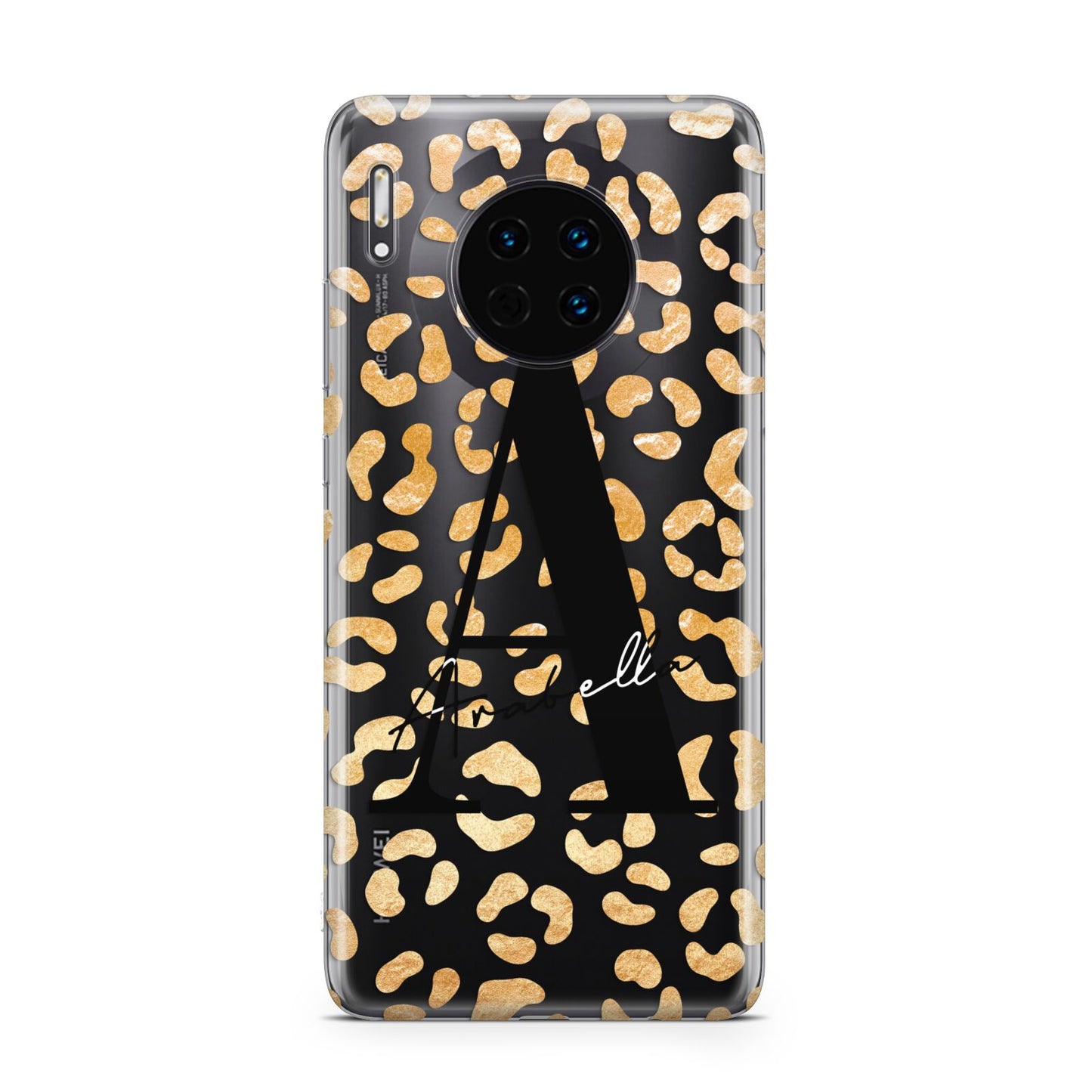 Personalised Leopard Print Gold Huawei Mate 30