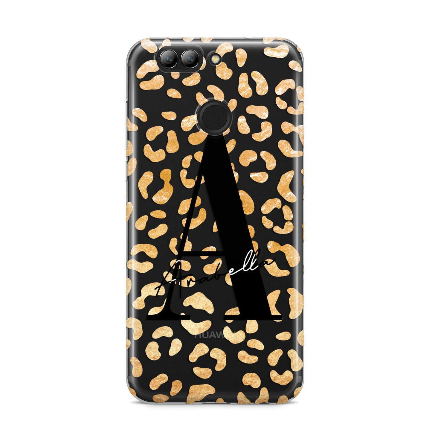 Personalised Leopard Print Gold Huawei Nova 2s Phone Case