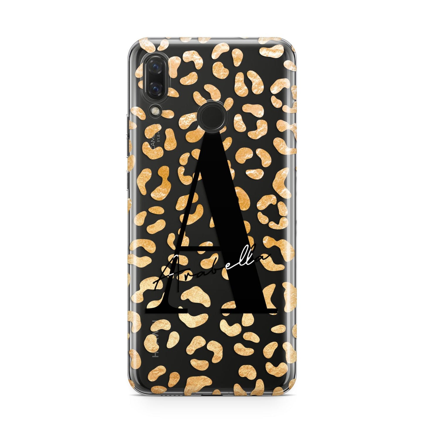 Personalised Leopard Print Gold Huawei Nova 3 Phone Case