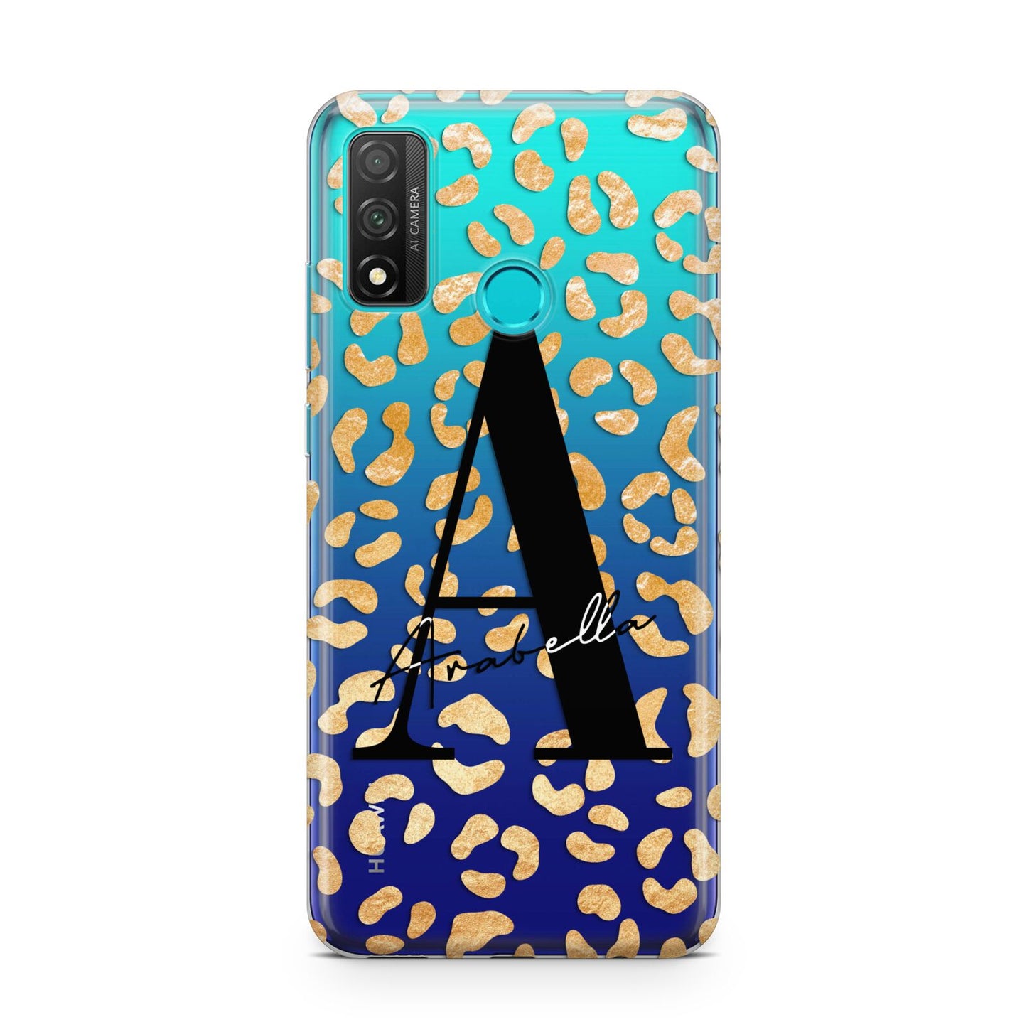 Personalised Leopard Print Gold Huawei P Smart 2020