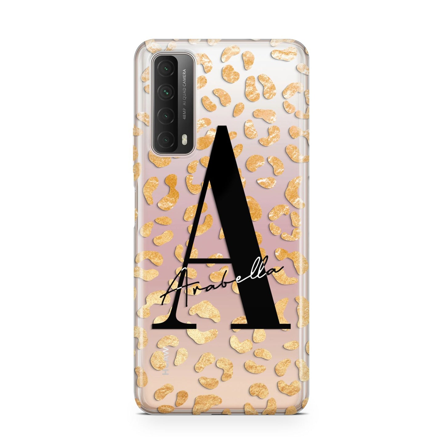 Personalised Leopard Print Gold Huawei P Smart 2021