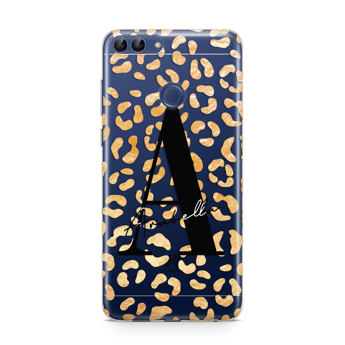 Personalised Leopard Print Gold Huawei P Smart Case